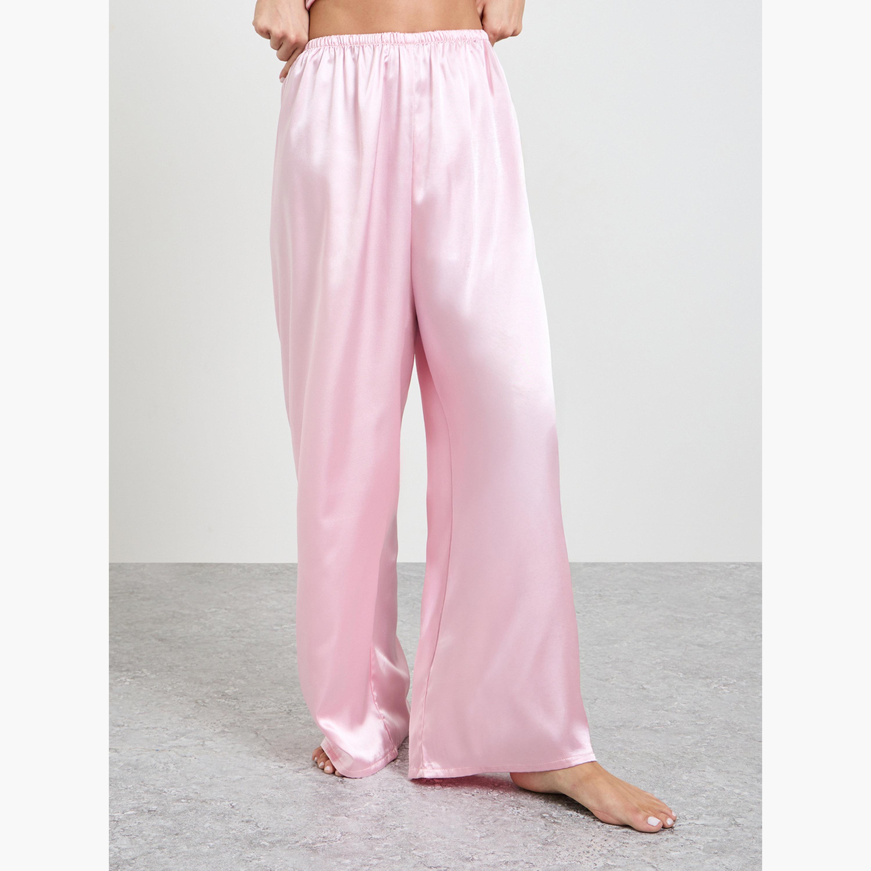 Take Two Pink Pack of 3 - Satin Lace Cami, Robe and Pyjama Set-women-clothing-nightwear-pyjamas-longsets-image-5