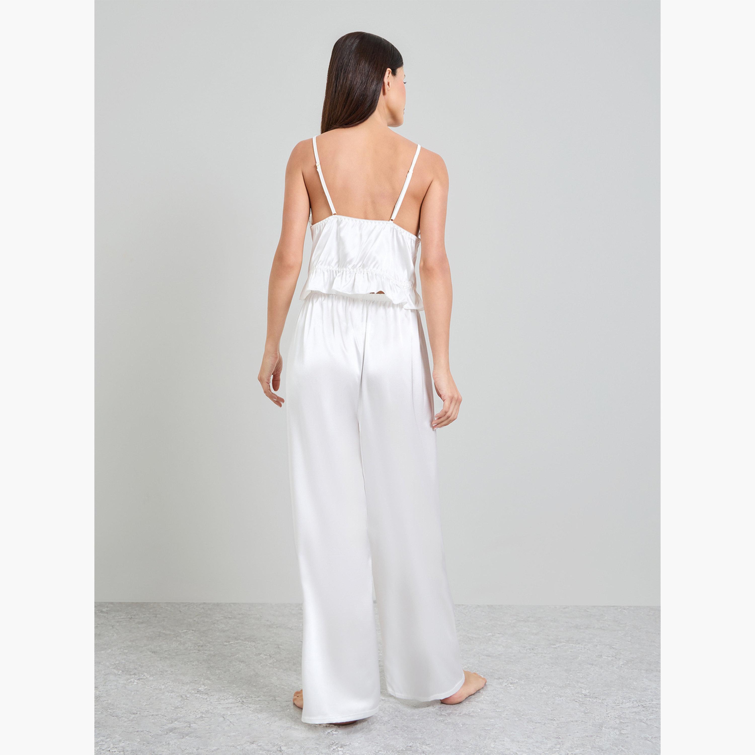 طقم بيجاما من 3 قطع كامي دانتيل ساتان وروب وبنطال-women-clothing-nightwear-pyjamas-longsets-image-6