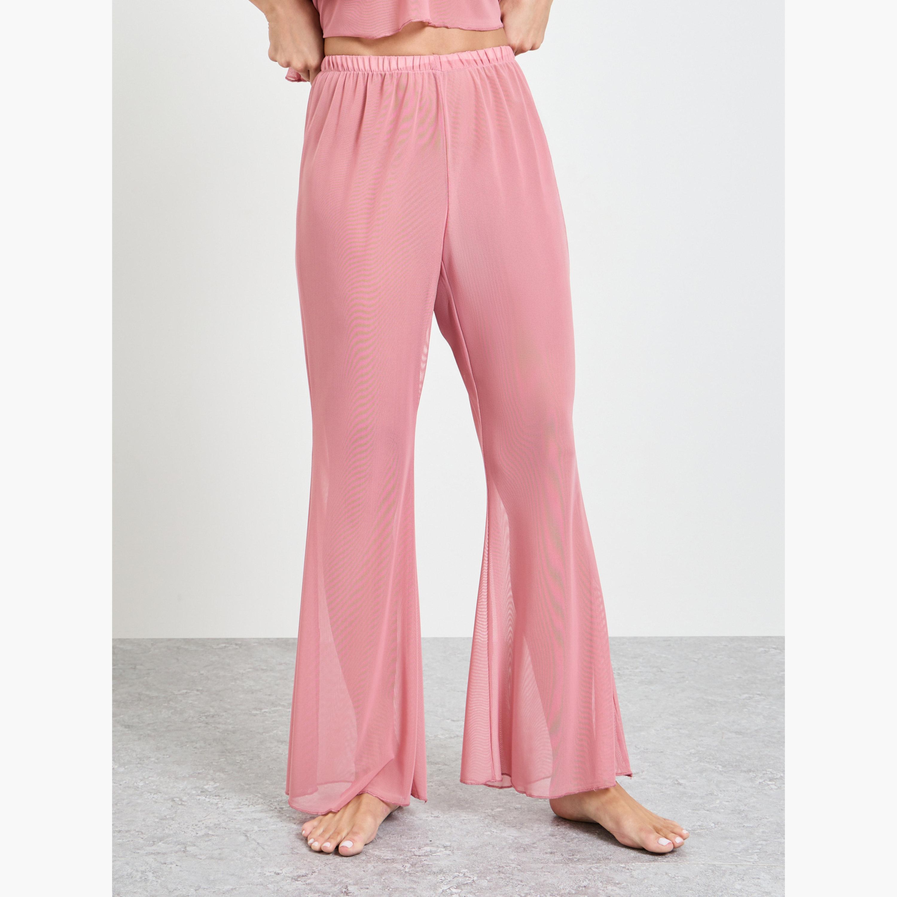 مجموعة من 3 قطع كاميسول قصير بكشكش وبنطال واسع وروب-women-clothing-nightwear-pyjamas-longsets-image-5