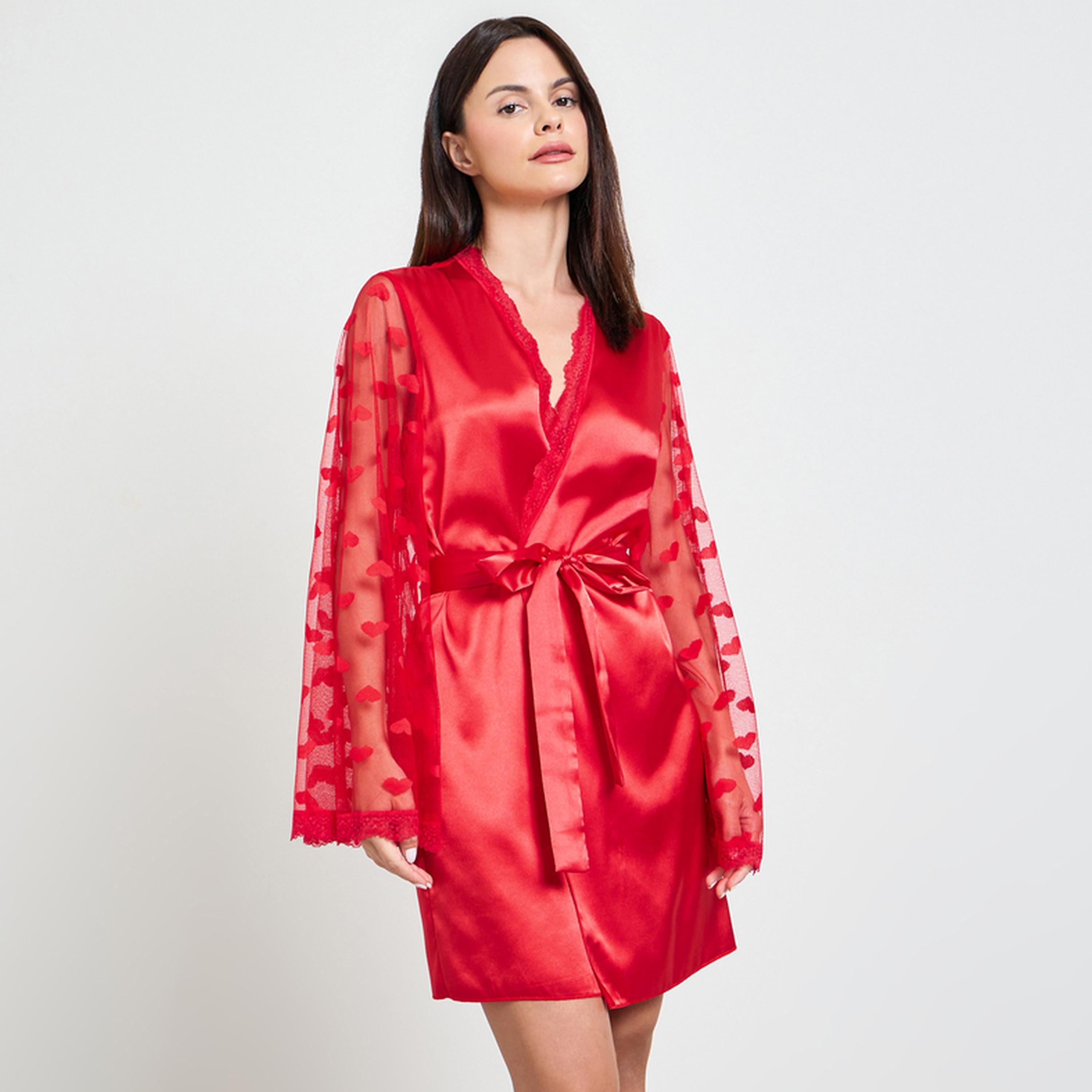 روب ساتان بقماش شبكي ونمط قلوب-women-clothing-nightwear-robes-image-1