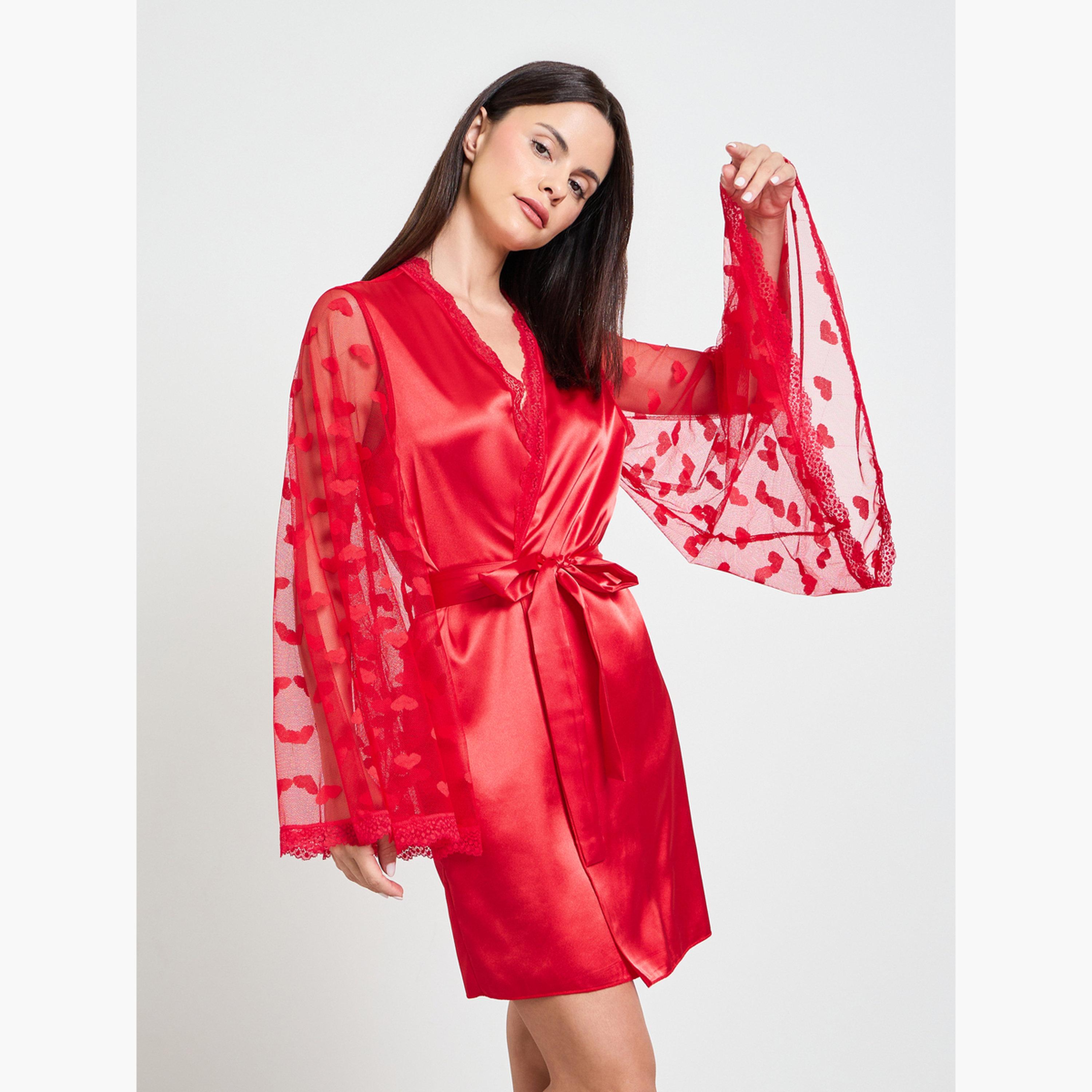 روب ساتان بقماش شبكي ونمط قلوب-women-clothing-nightwear-robes-image-3