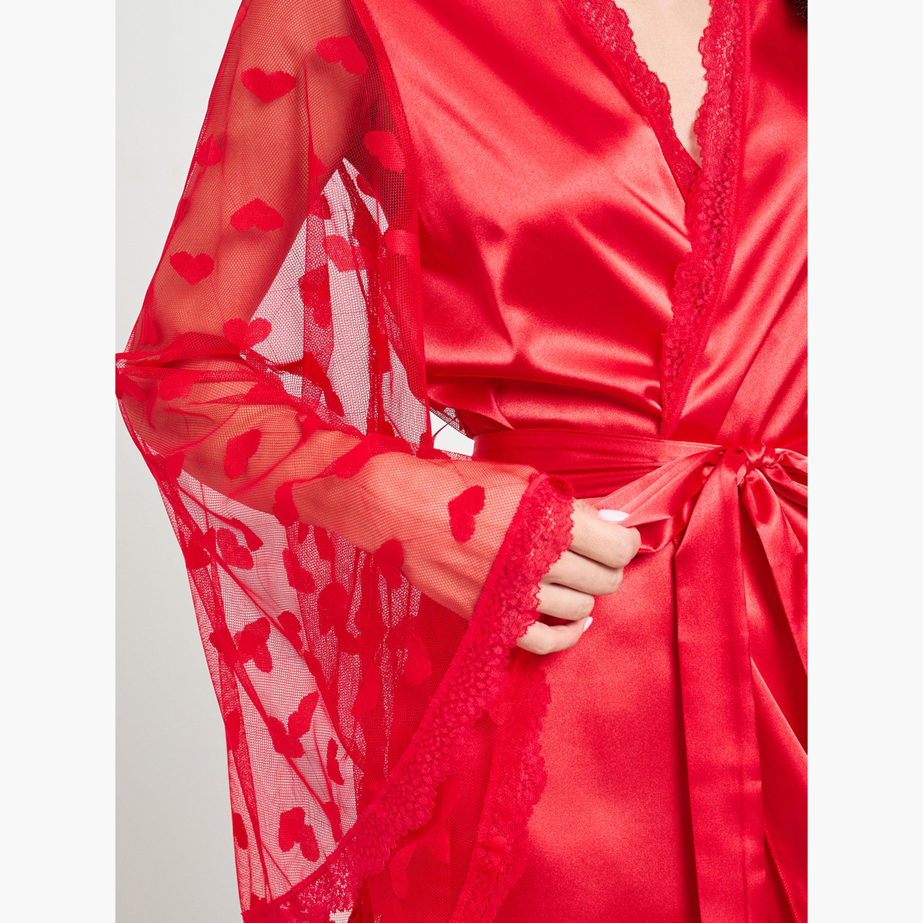 روب ساتان بقماش شبكي ونمط قلوب-women-clothing-nightwear-robes-image-5
