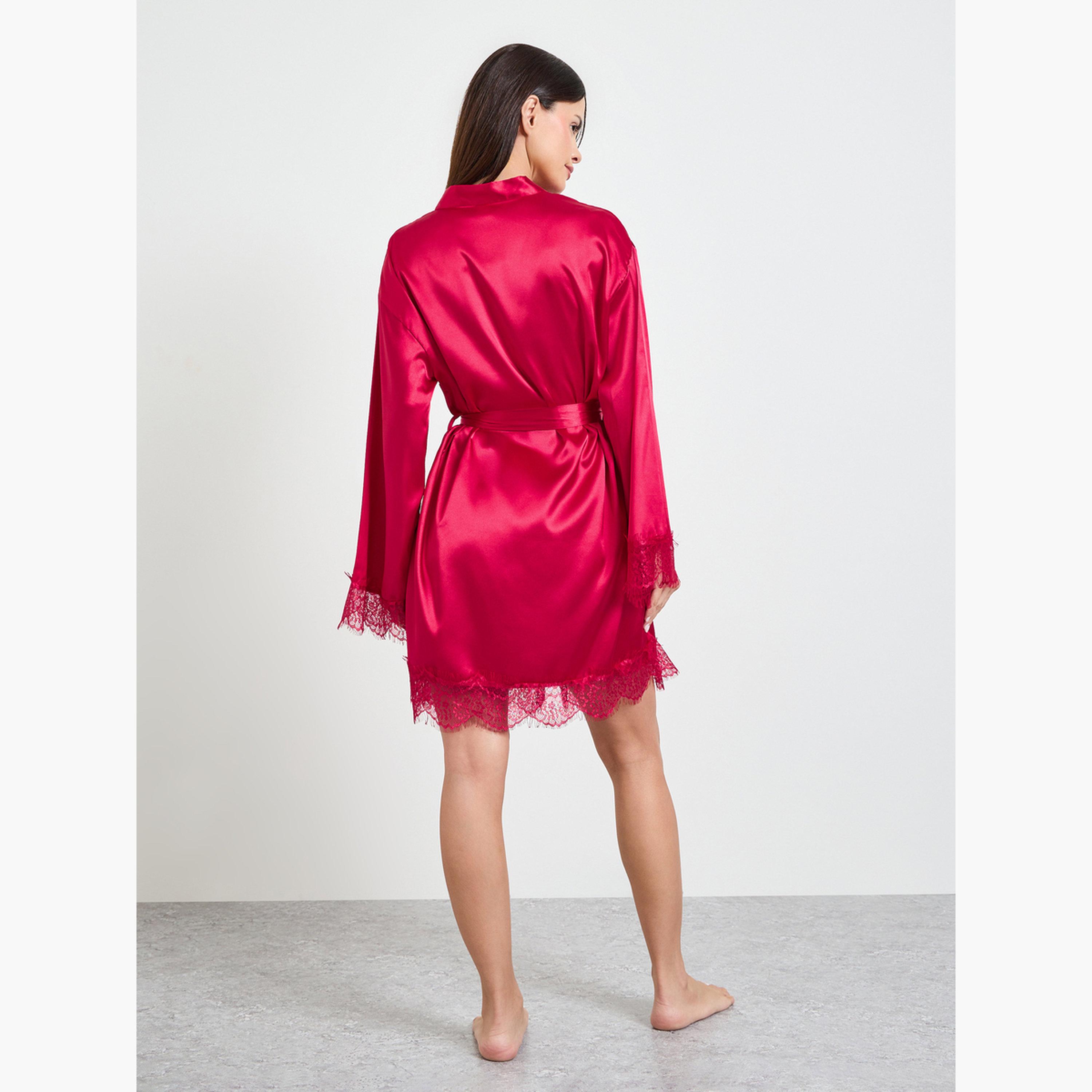طقم من روب وقميص نوم ساتان بدانتيل-women-clothing-nightwear-robes-image-5