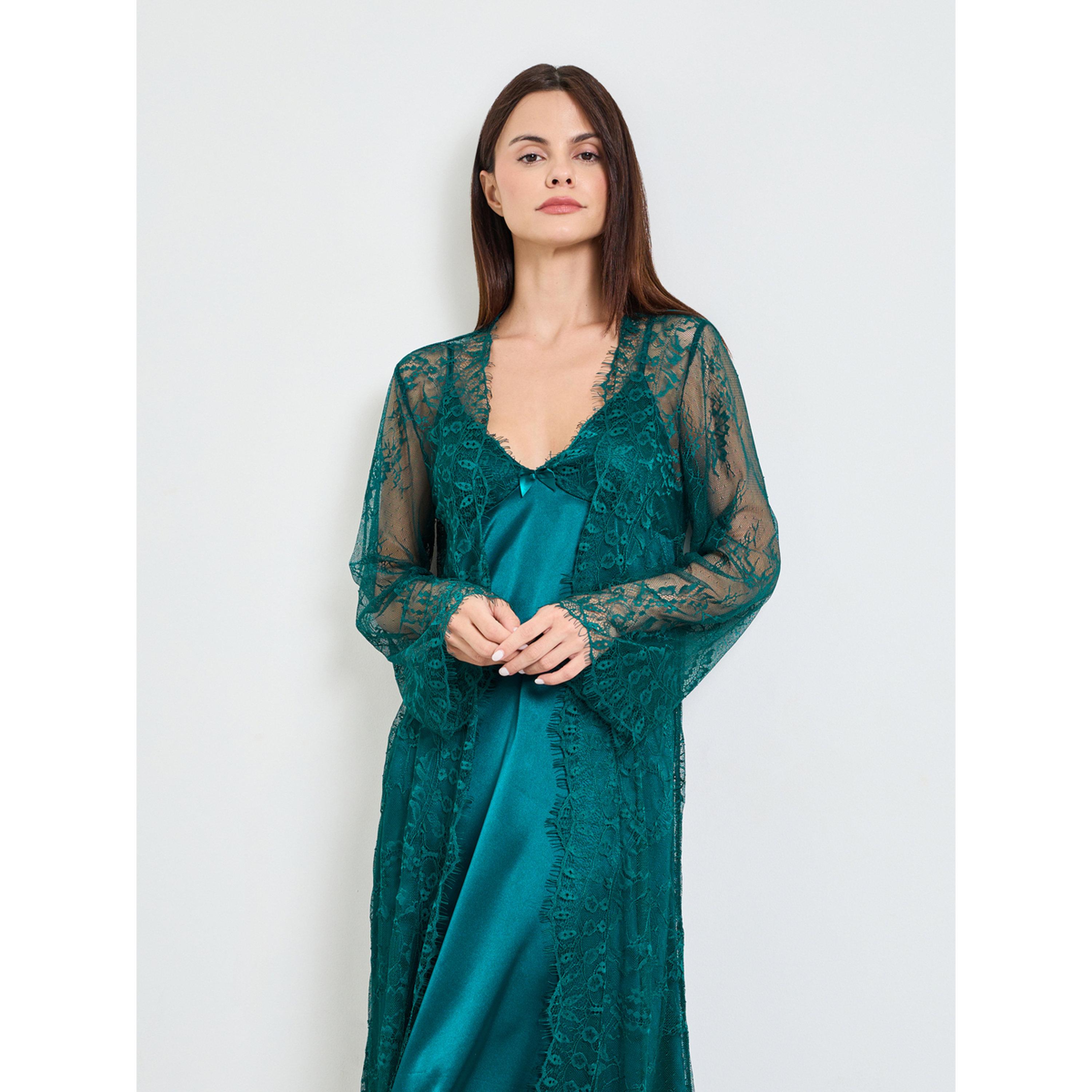 طقم روب دانتيل بأكمام طويلة وقميص نوم بحمالات-women-clothing-nightwear-robes-image-3