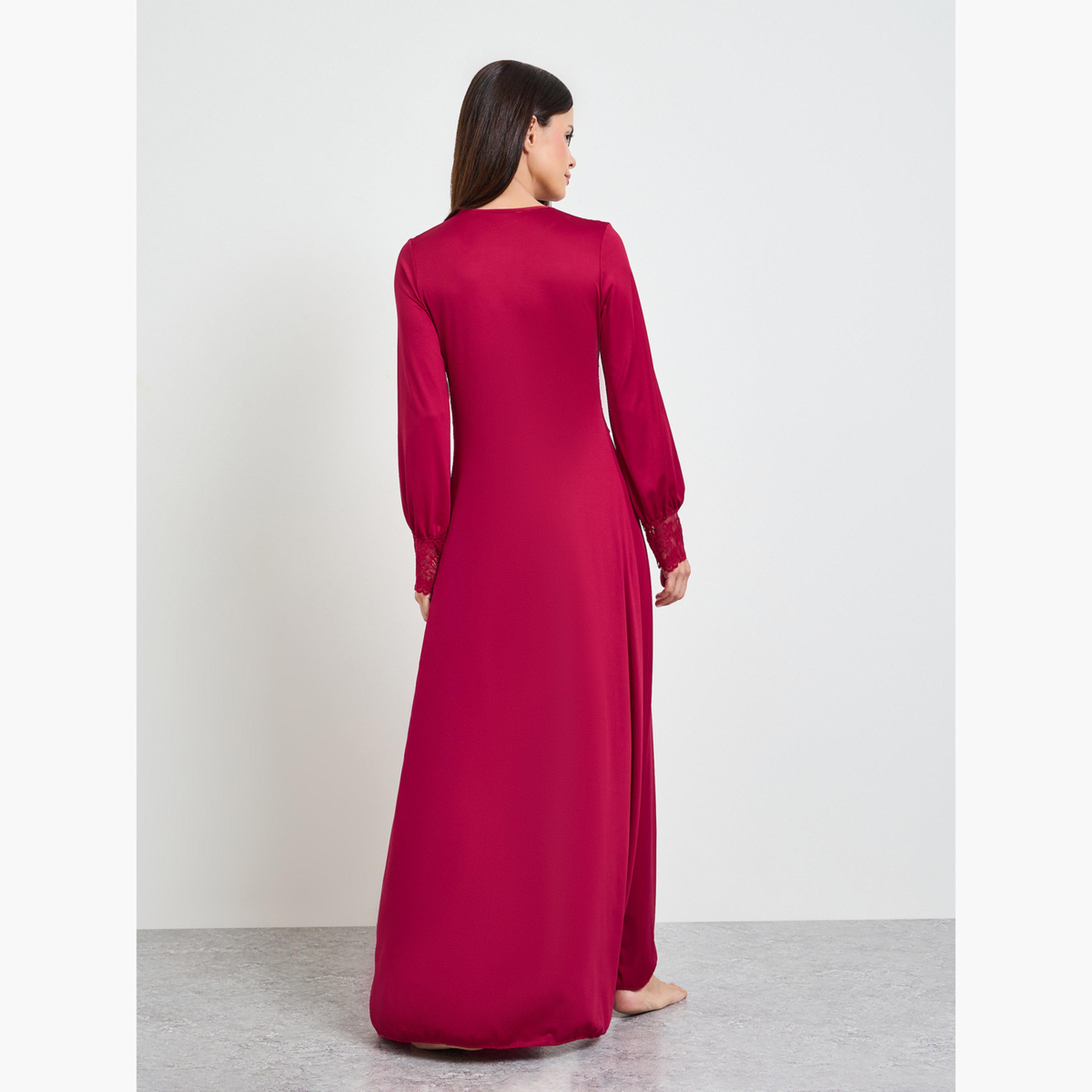 روب دانتيل بأكمام طويلة-women-clothing-nightwear-robes-image-4