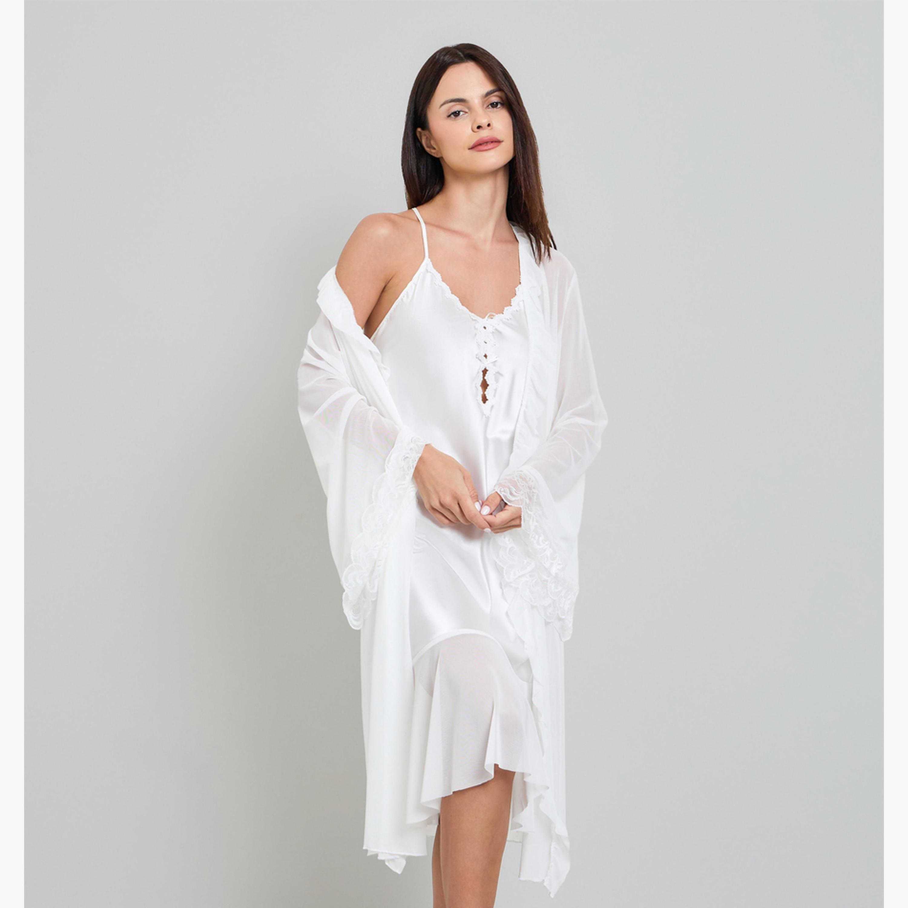 Take Two White Long Sleeve Robe-women-clothing-nightwear-robes-image-1