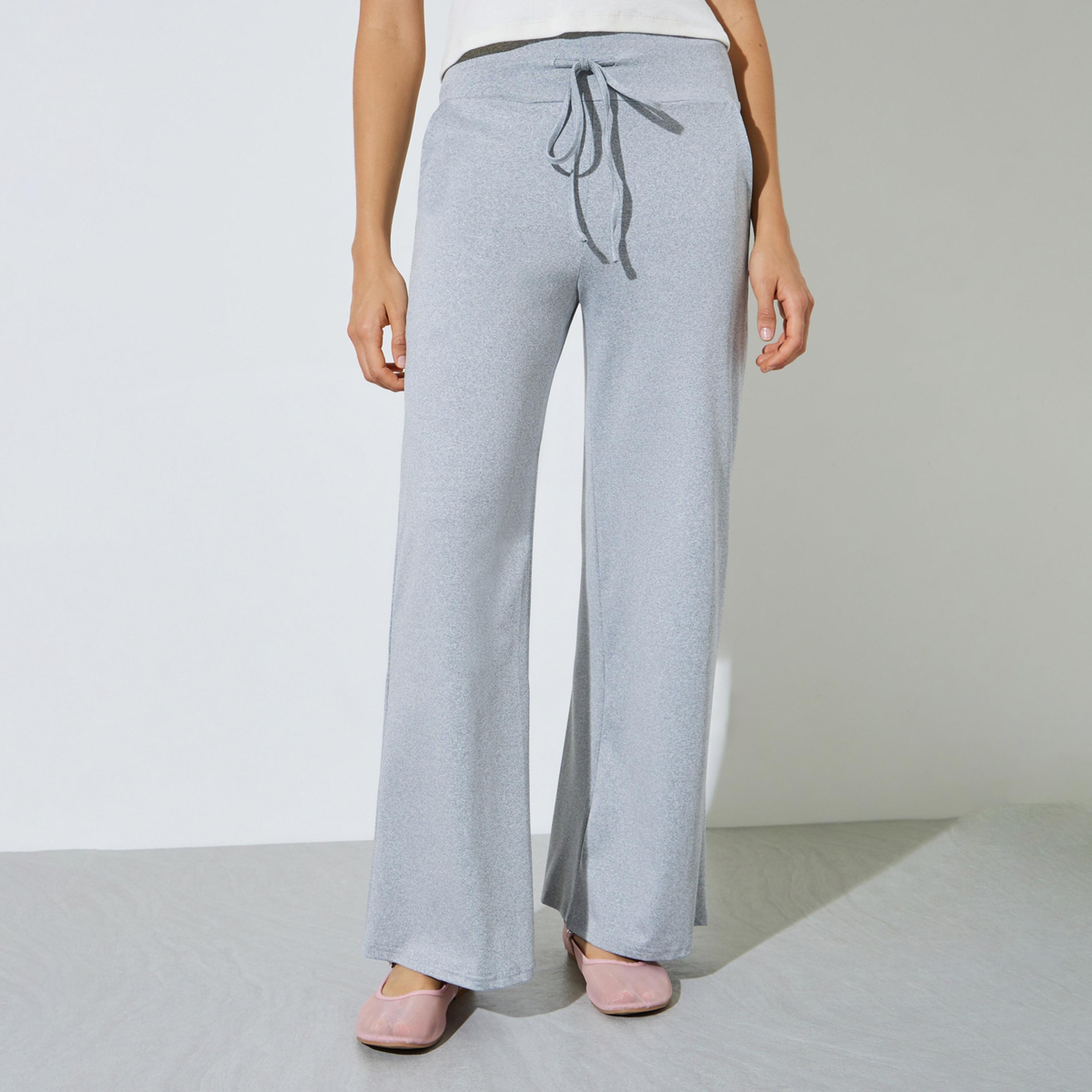 بنطال بقصة مستقيمة مع رباط سحب-women-clothing-bottoms-joggers-image-1