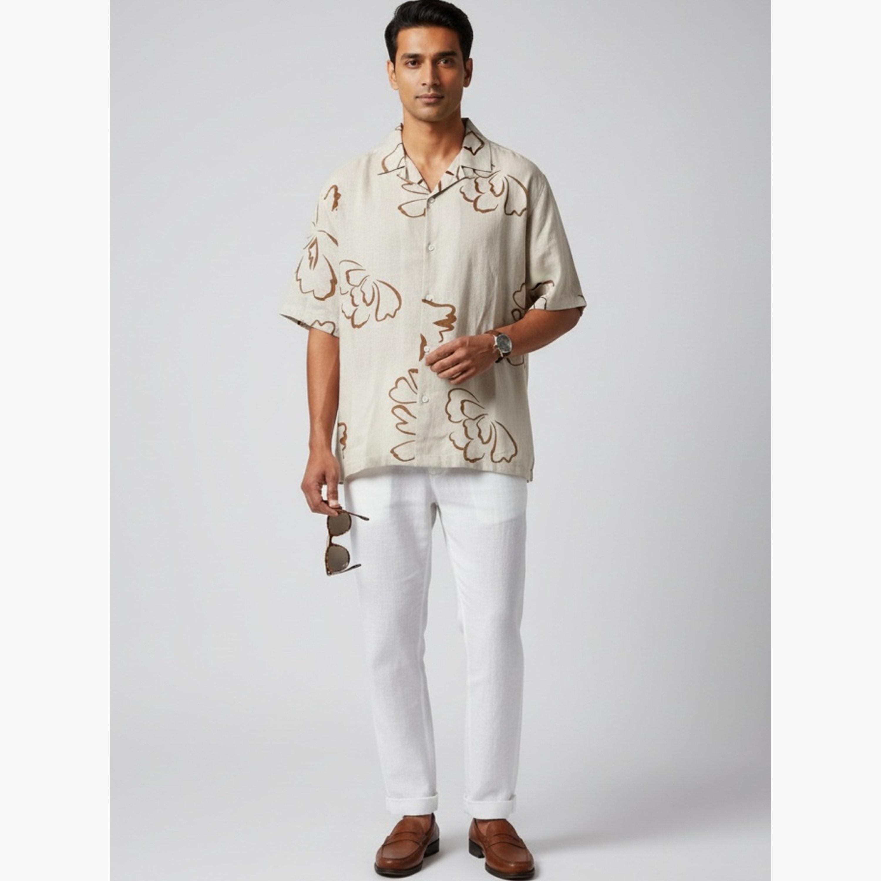 ترولوم & × ستايلي - قميص رجالي كلاسيكي بطبعة زهور كاجوال-men-clothing-shirts-image-2
