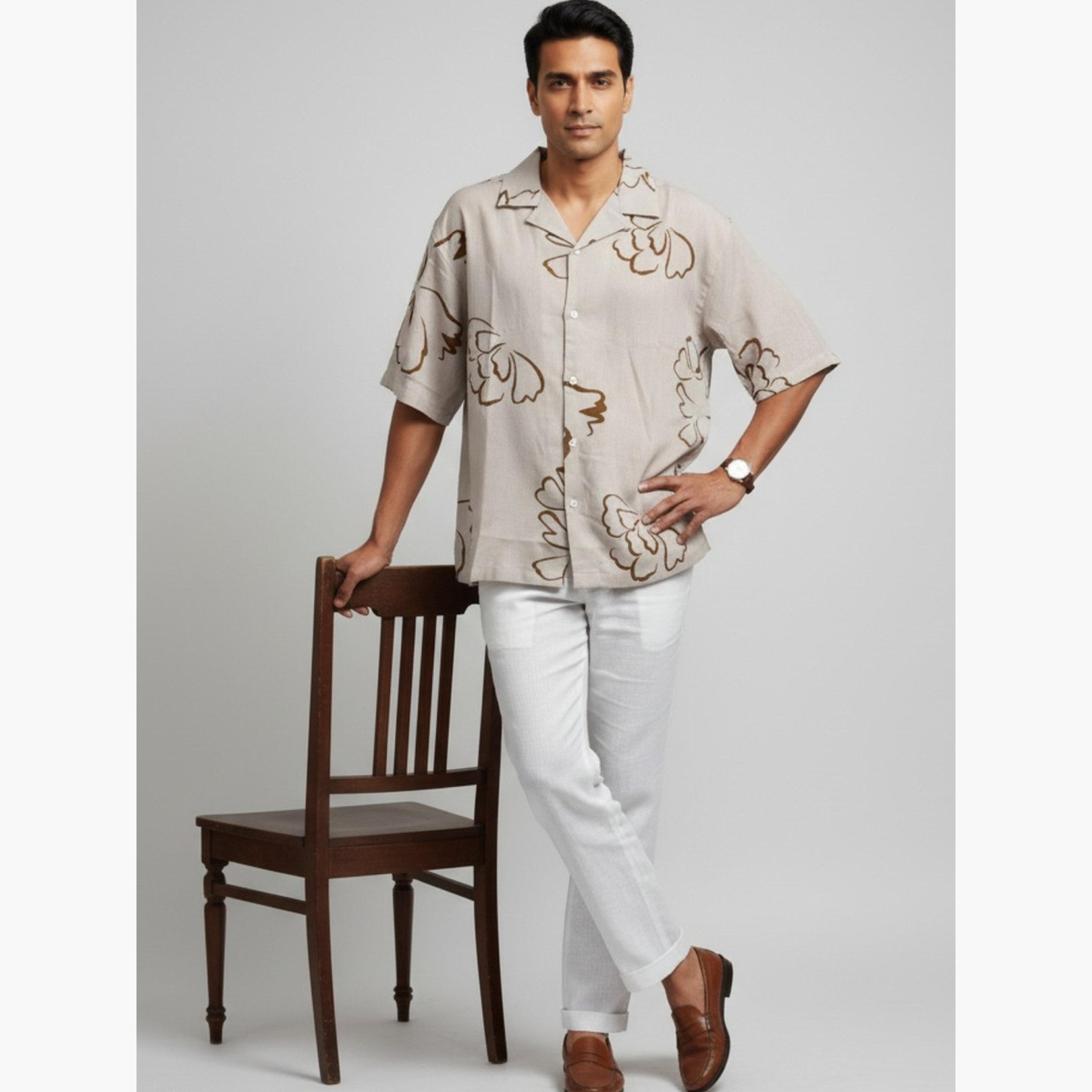 ترولوم & × ستايلي - قميص رجالي كلاسيكي بطبعة زهور كاجوال-men-clothing-shirts-image-3