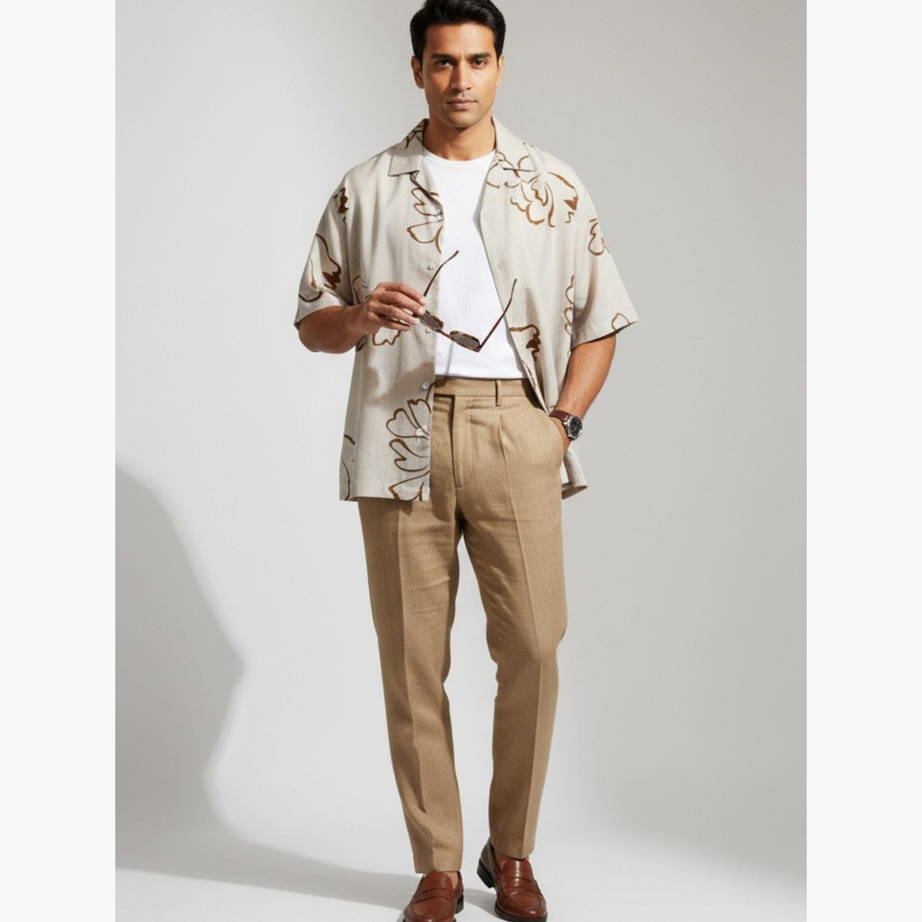 ترولوم & × ستايلي - قميص رجالي كلاسيكي بطبعة زهور كاجوال-men-clothing-shirts-image-4