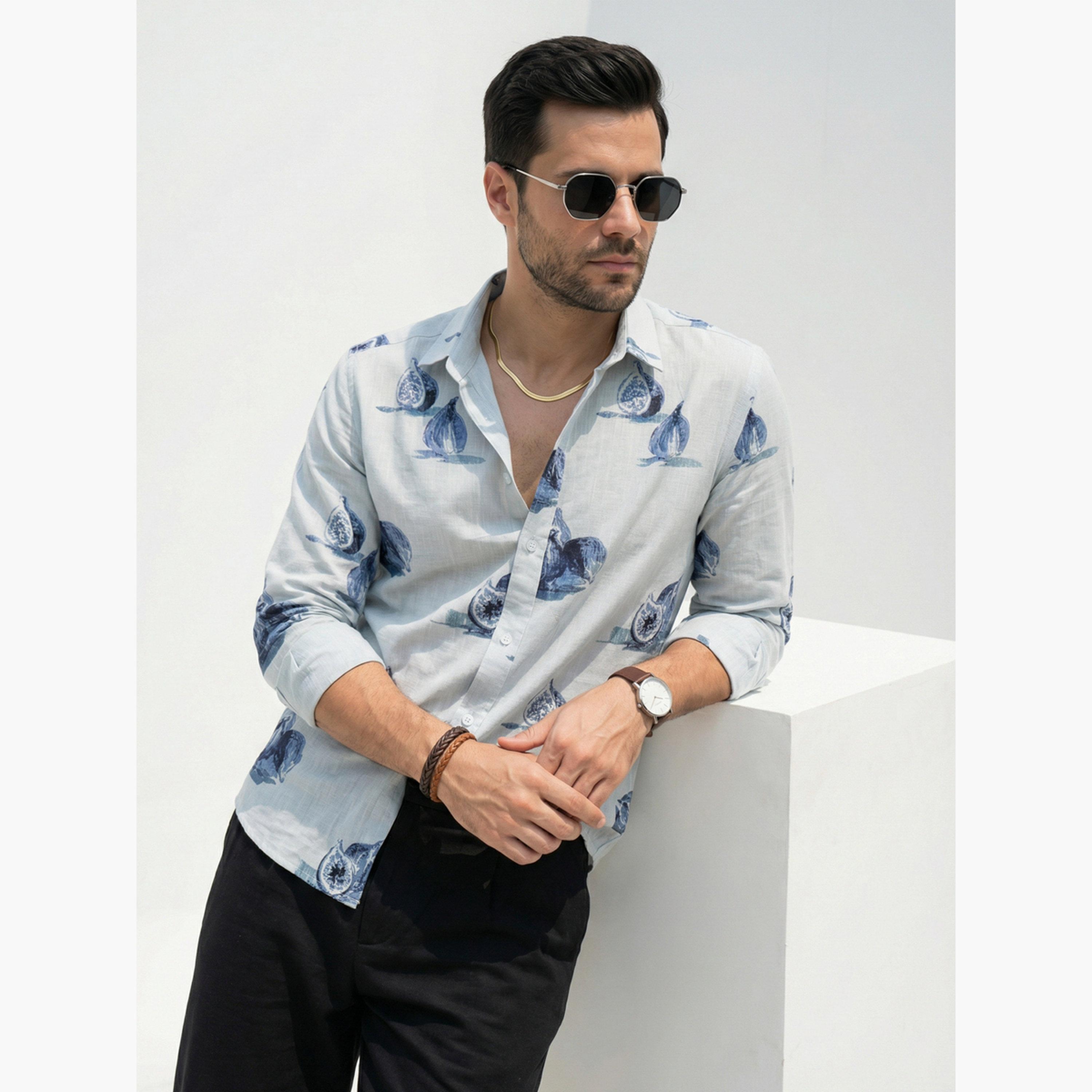 قميص كاجوال مطبوع بقصة مريحة للرجال-men-clothing-shirts-image-1