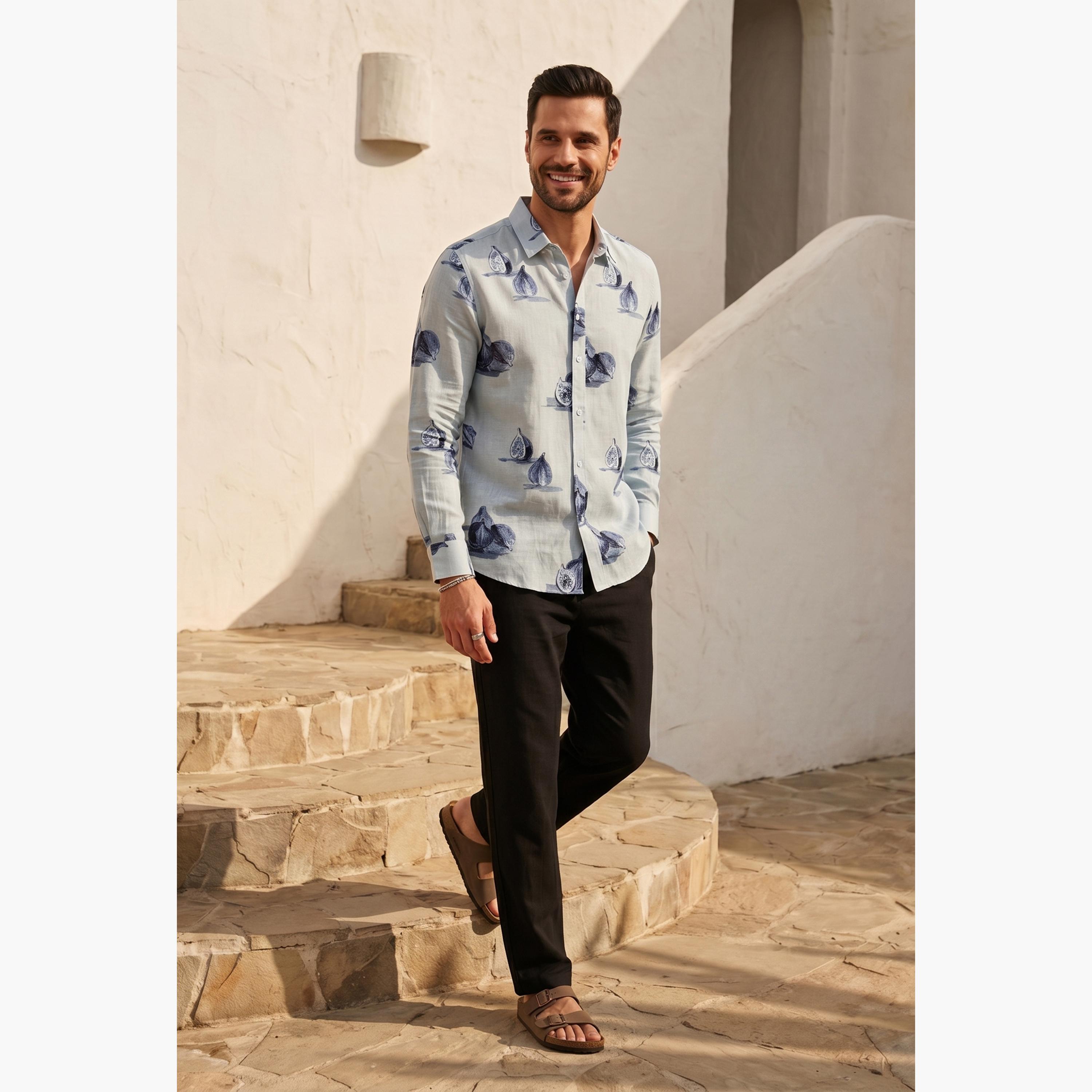 قميص كاجوال مطبوع بقصة مريحة للرجال-men-clothing-shirts-image-3