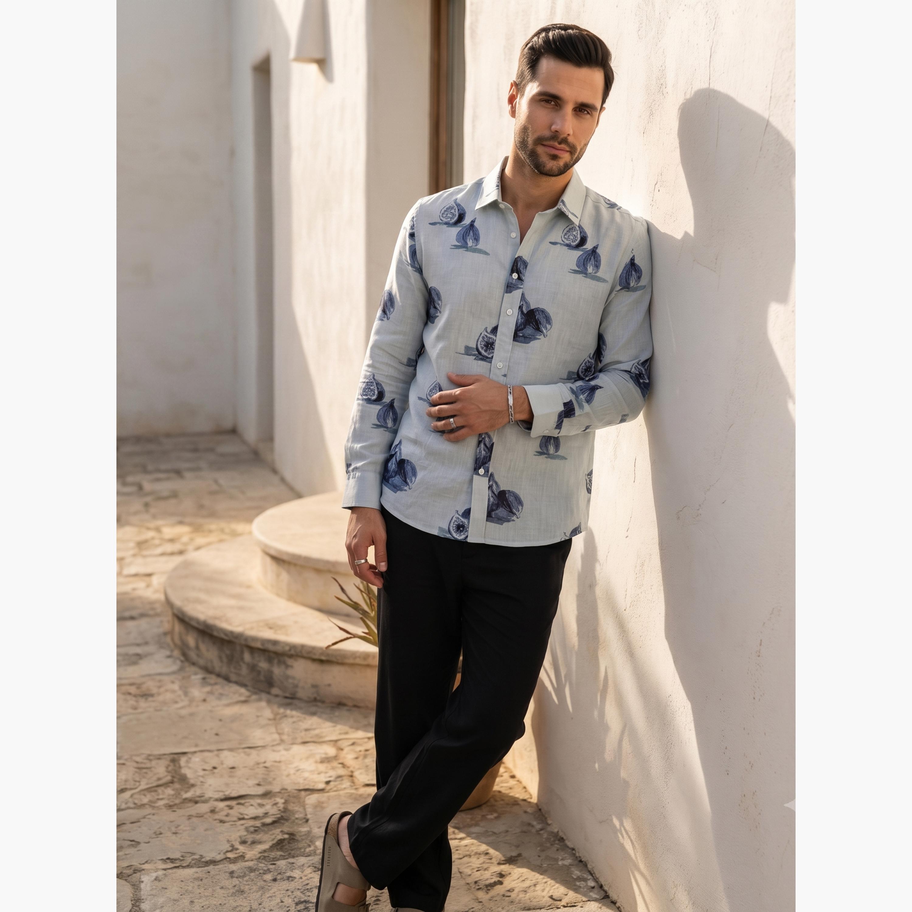 قميص كاجوال مطبوع بقصة مريحة للرجال-men-clothing-shirts-image-4