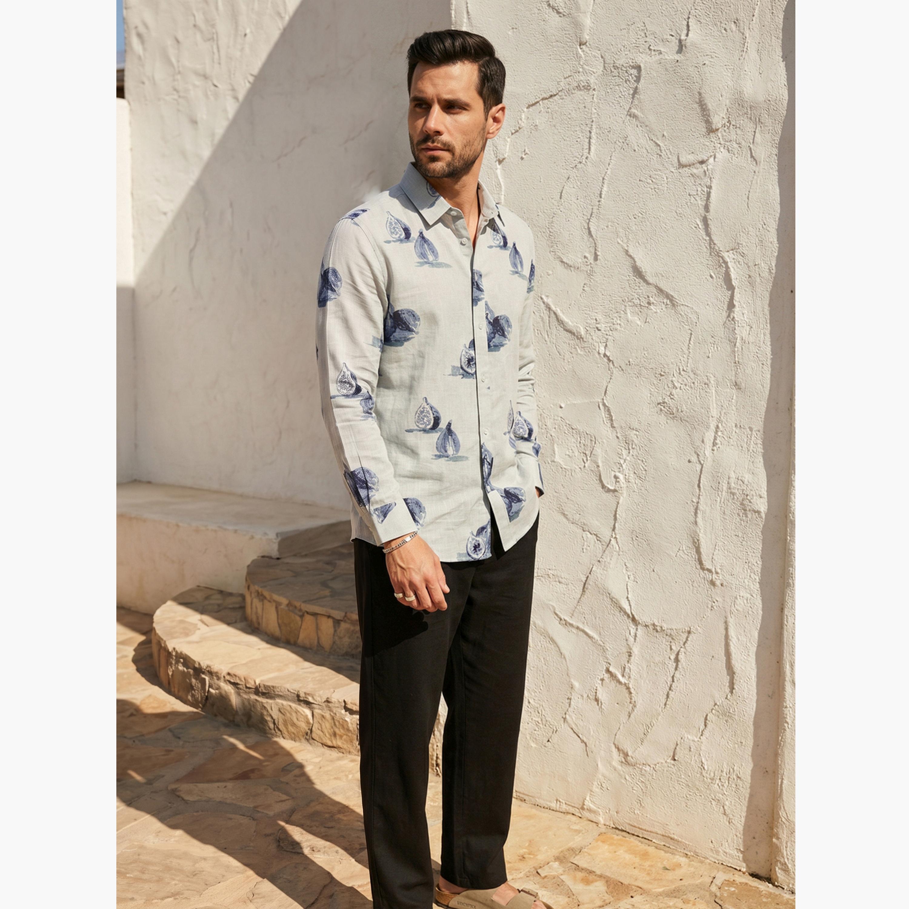 قميص كاجوال مطبوع بقصة مريحة للرجال-men-clothing-shirts-image-6