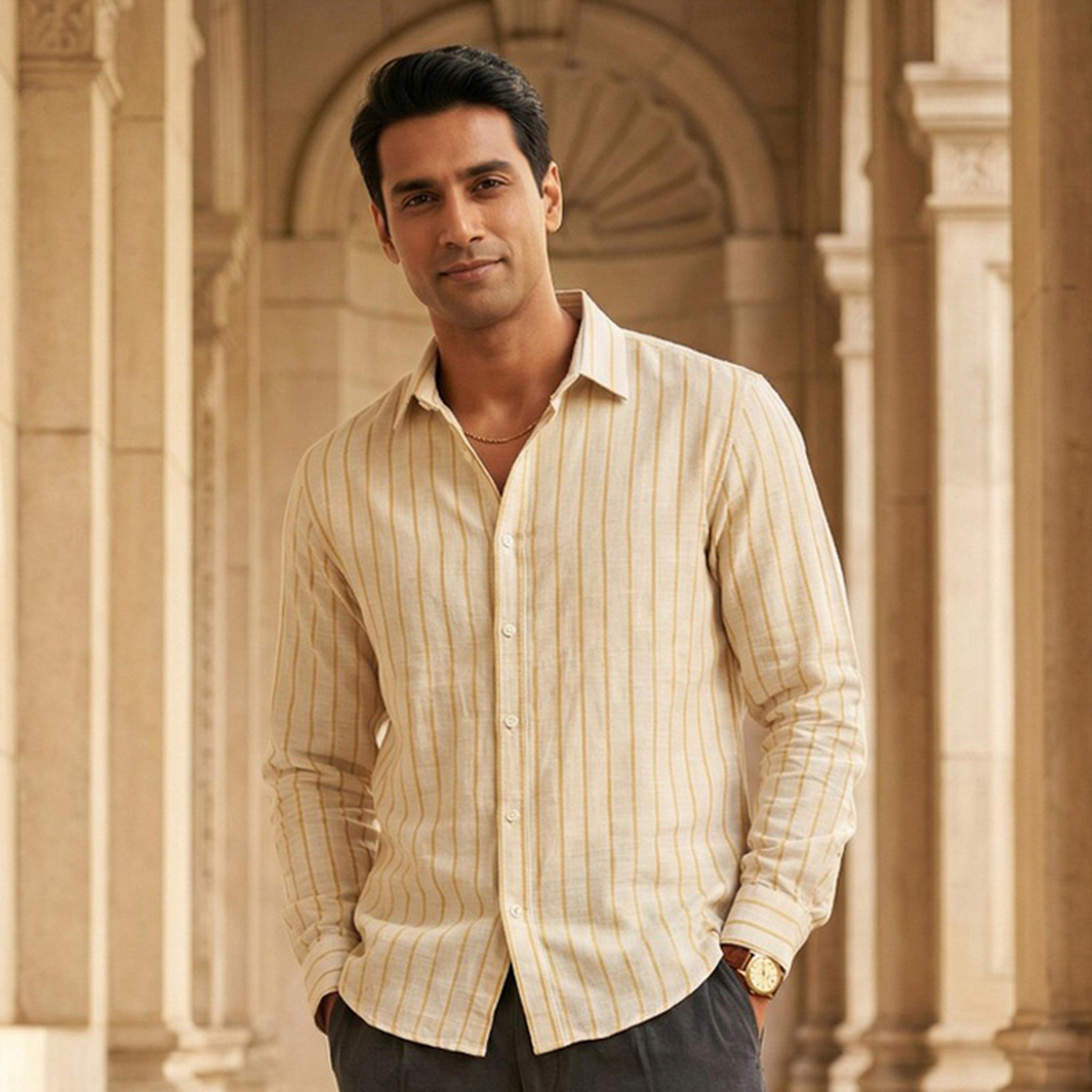 TRULOOM & X Styli Men Comfort Striped Casual Shirt-men-clothing-shirts-image-1