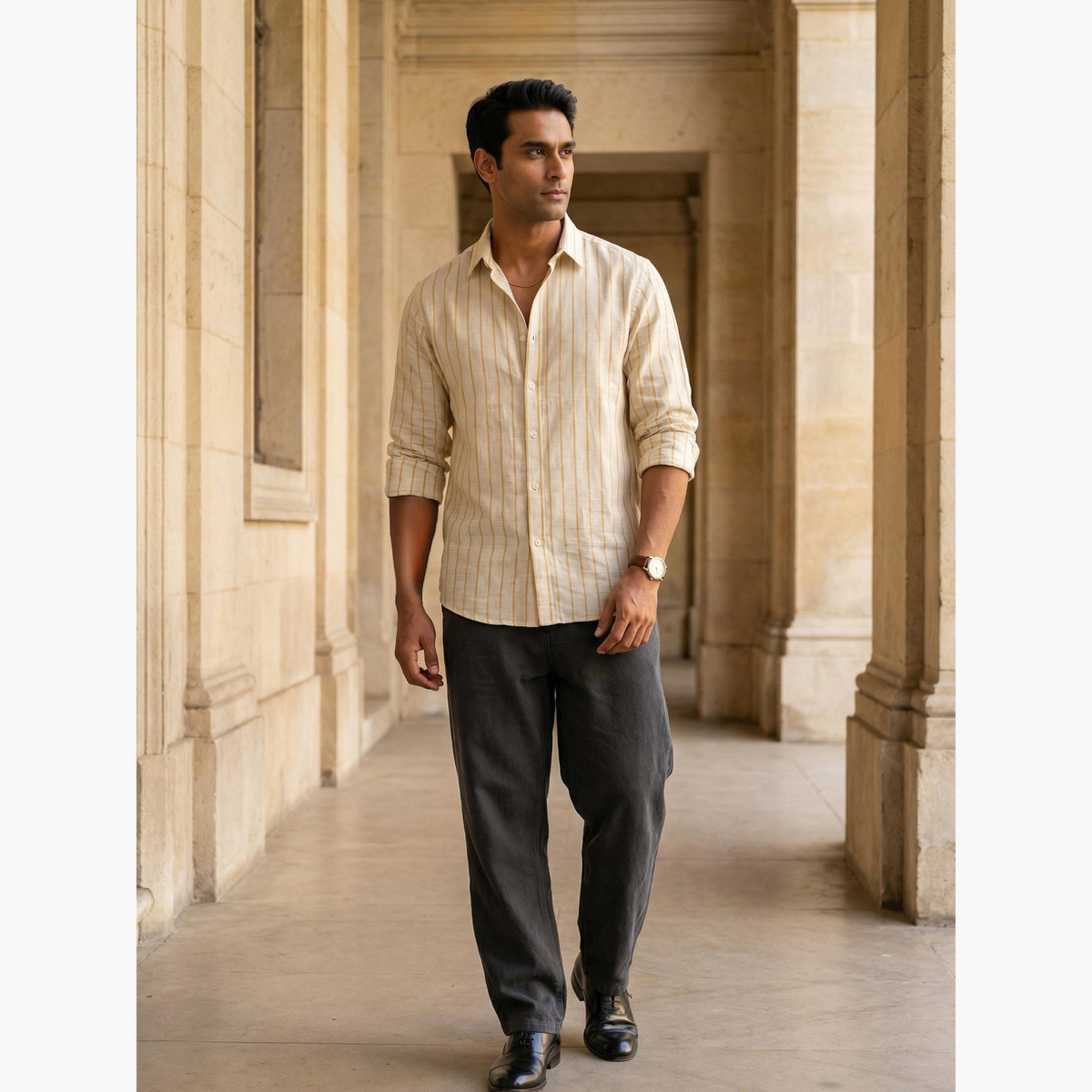 TRULOOM & X Styli Men Comfort Striped Casual Shirt-men-clothing-shirts-image-2