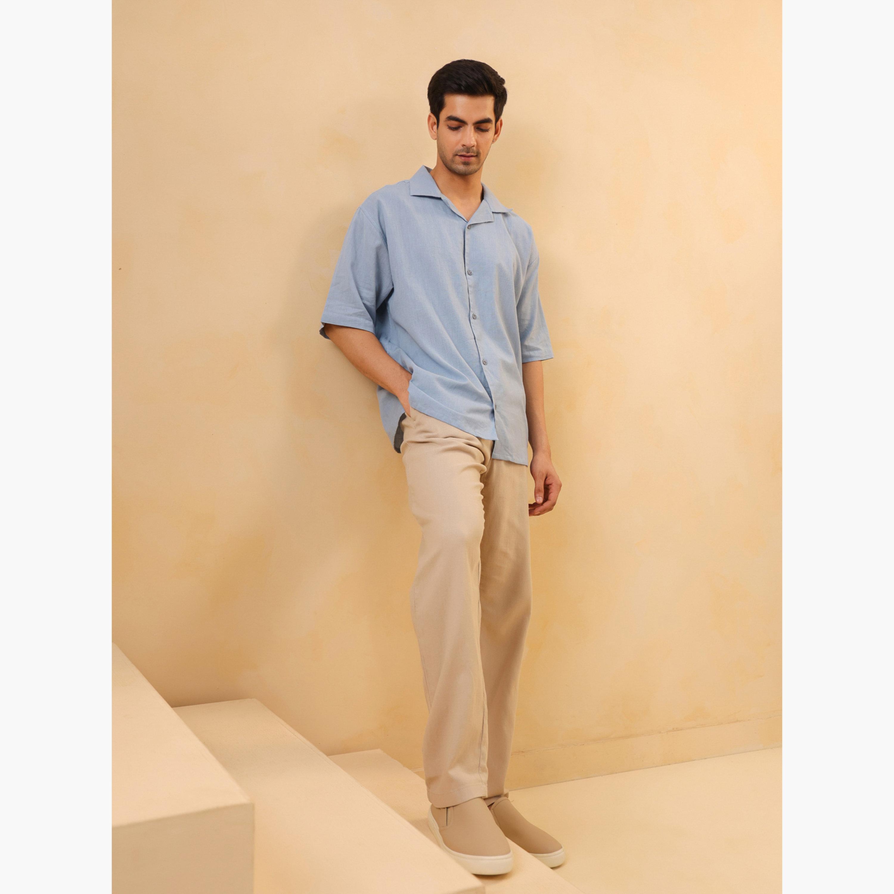 قميص قطن واسع سادة للرجال-men-clothing-shirts-image-3