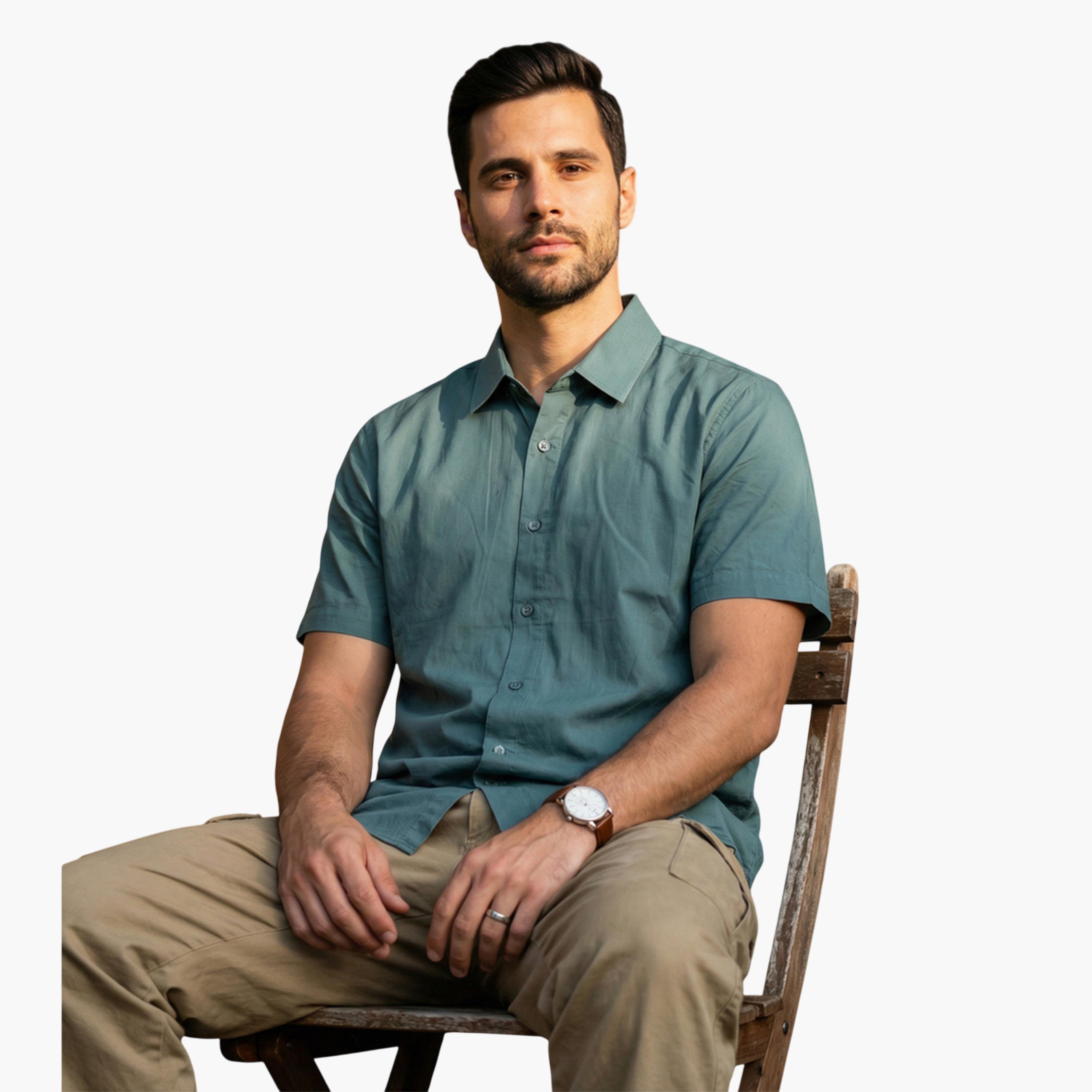 قميص كاجوال بقصة مريحة للرجال-men-clothing-shirts-image-2
