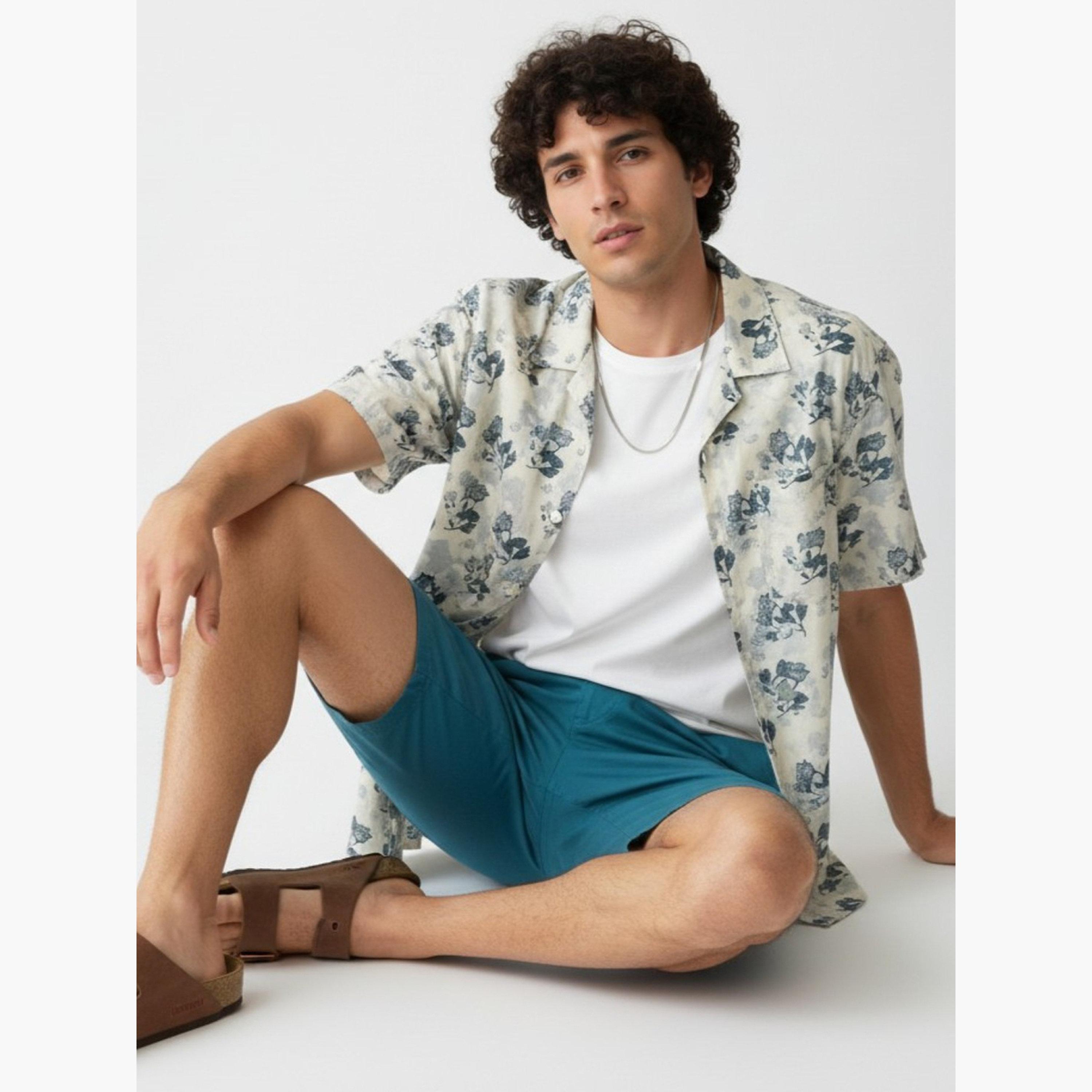 ترولوم & × ستايلي - قميص رجالي كلاسيكي كاجوال مطبوع عليه زهور-men-clothing-shirts-image-5