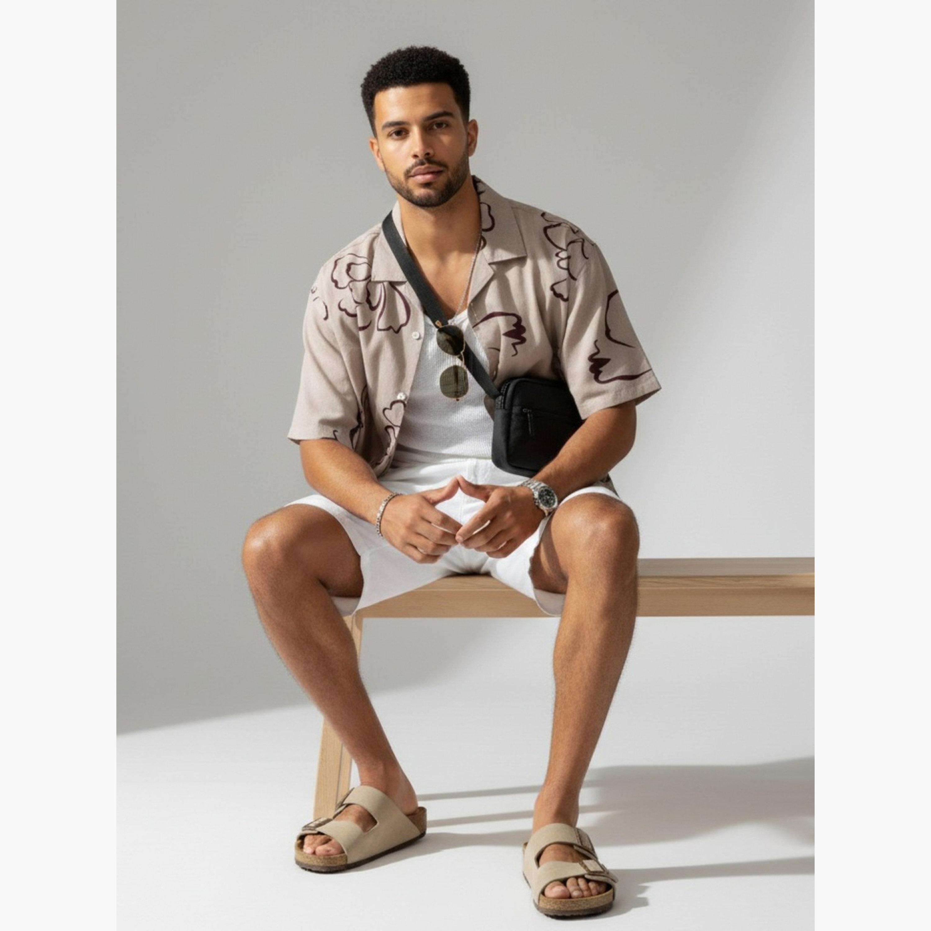 ترولوم & × ستايلي - قميص رجالي كلاسيكي كاجوال مطبوع عليه زهور-men-clothing-shirts-image-3