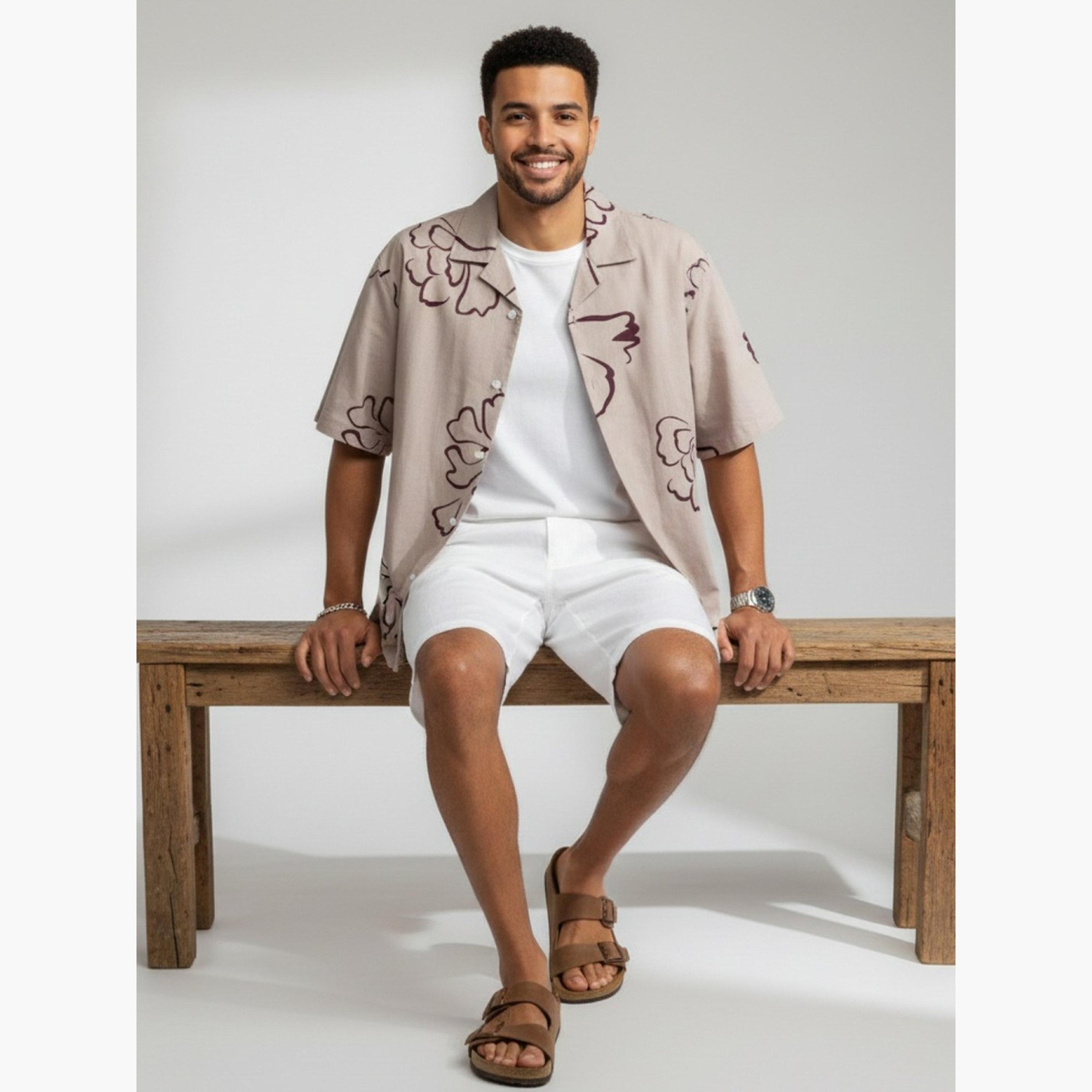ترولوم & × ستايلي - قميص رجالي كلاسيكي كاجوال مطبوع عليه زهور-men-clothing-shirts-image-4