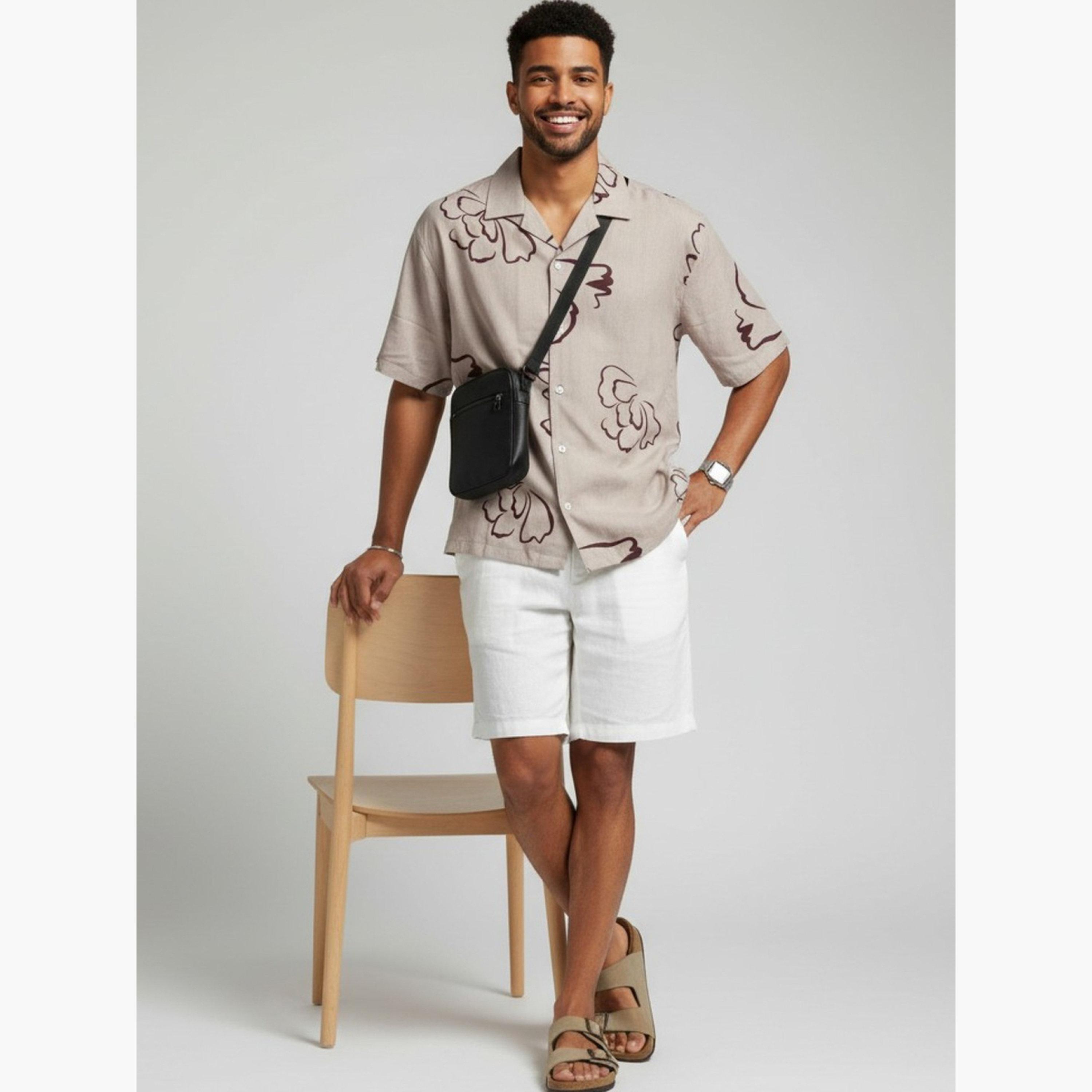 ترولوم & × ستايلي - قميص رجالي كلاسيكي كاجوال مطبوع عليه زهور-men-clothing-shirts-image-7