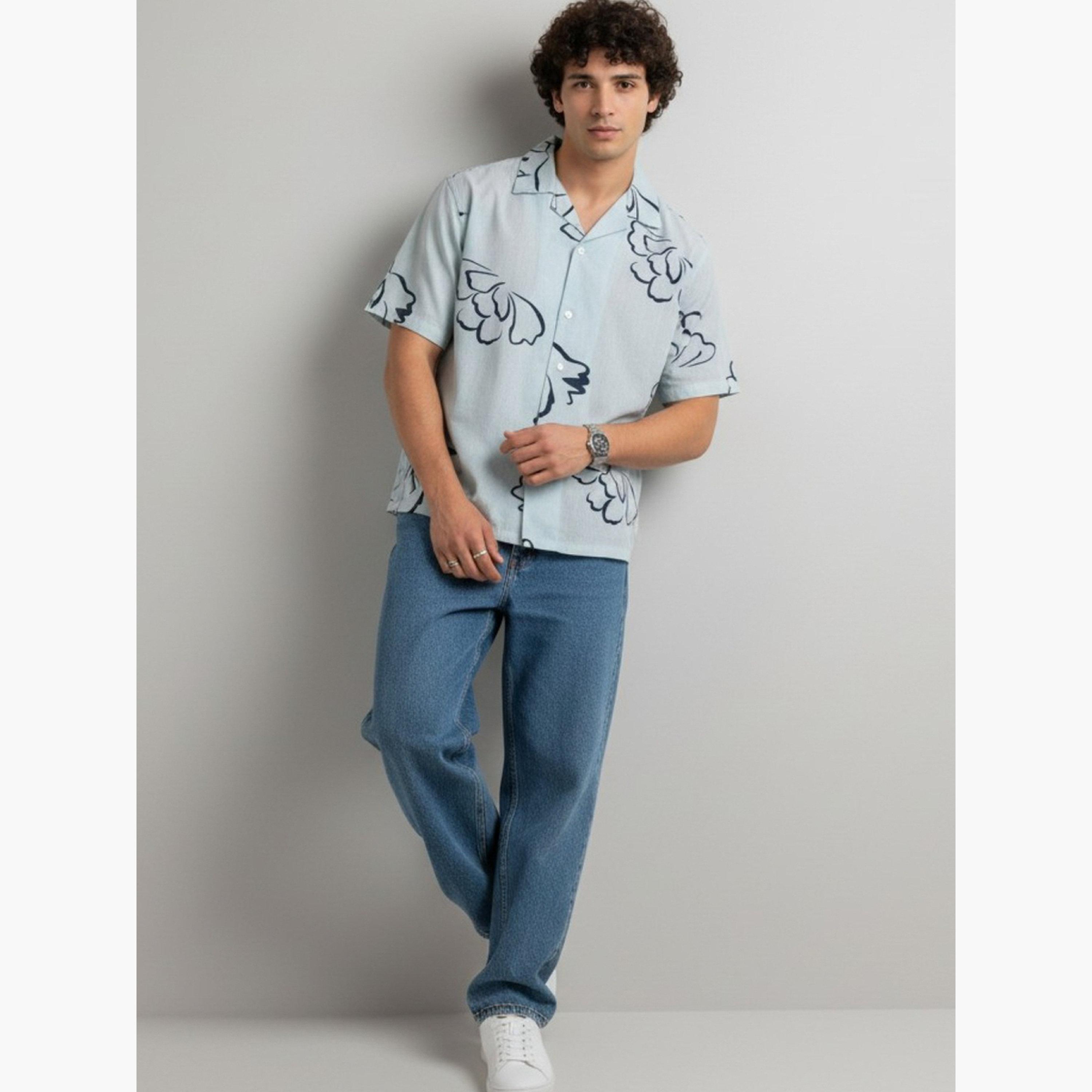 ترولوم & × ستايلي - قميص رجالي كلاسيكي كاجوال مطبوع عليه زهور-men-clothing-shirts-image-2