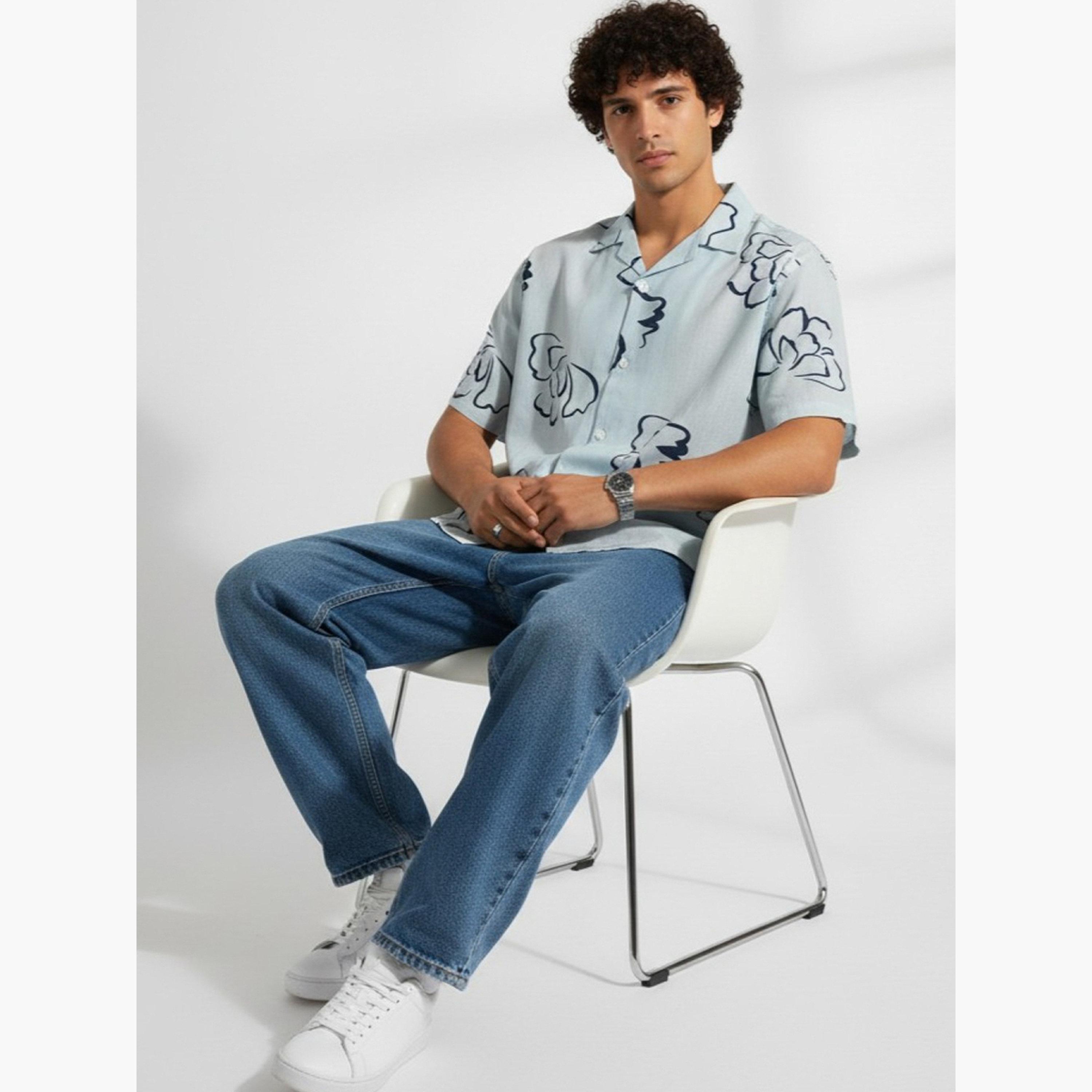 ترولوم & × ستايلي - قميص رجالي كلاسيكي كاجوال مطبوع عليه زهور-men-clothing-shirts-image-7