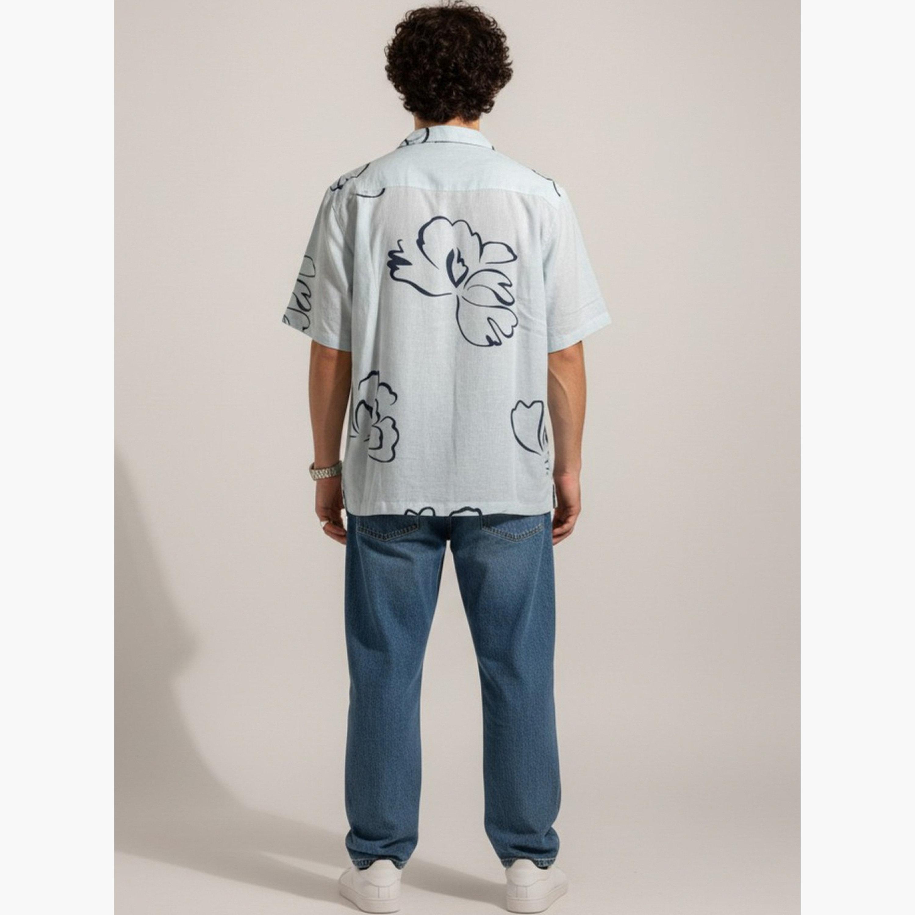 ترولوم & × ستايلي - قميص رجالي كلاسيكي كاجوال مطبوع عليه زهور-men-clothing-shirts-image-8