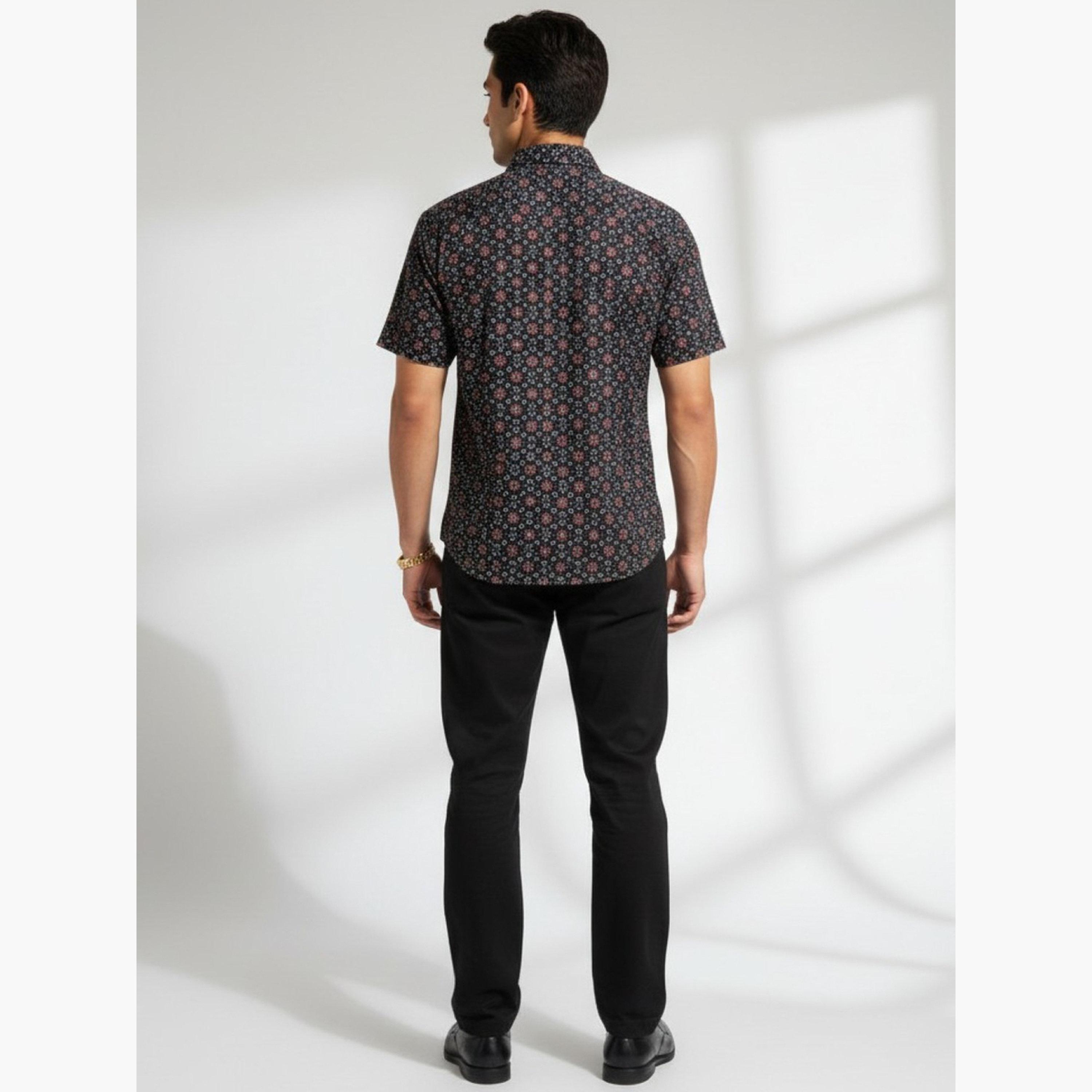 ترولوم & × ستايلي - قميص رجالي كلاسيكي كاجوال مطبوع عليه زهور-men-clothing-shirts-image-6