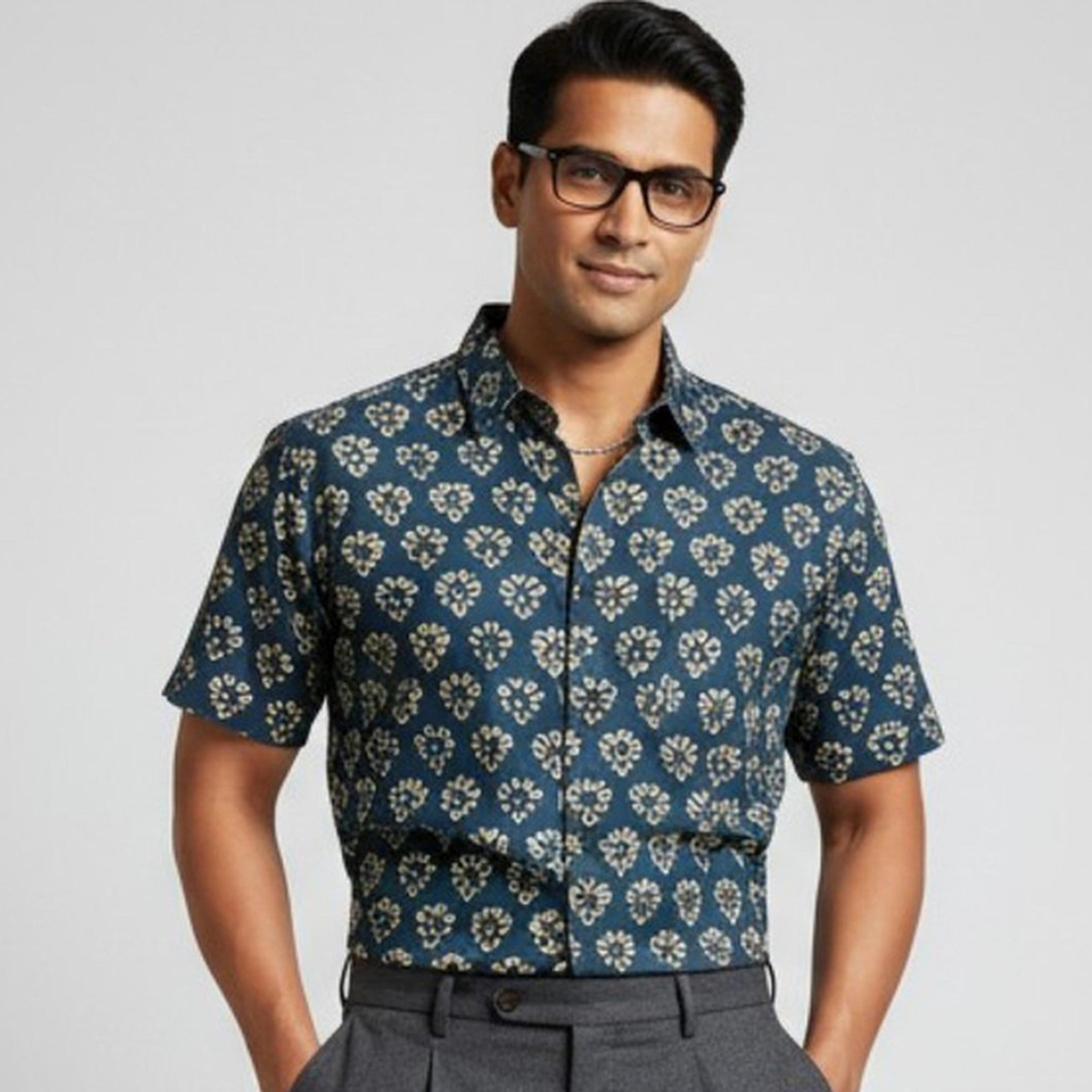TRULOOM & X Styli Men Classic Slim Fit Floral Printed Casual Shirt-men-clothing-shirts-image-1