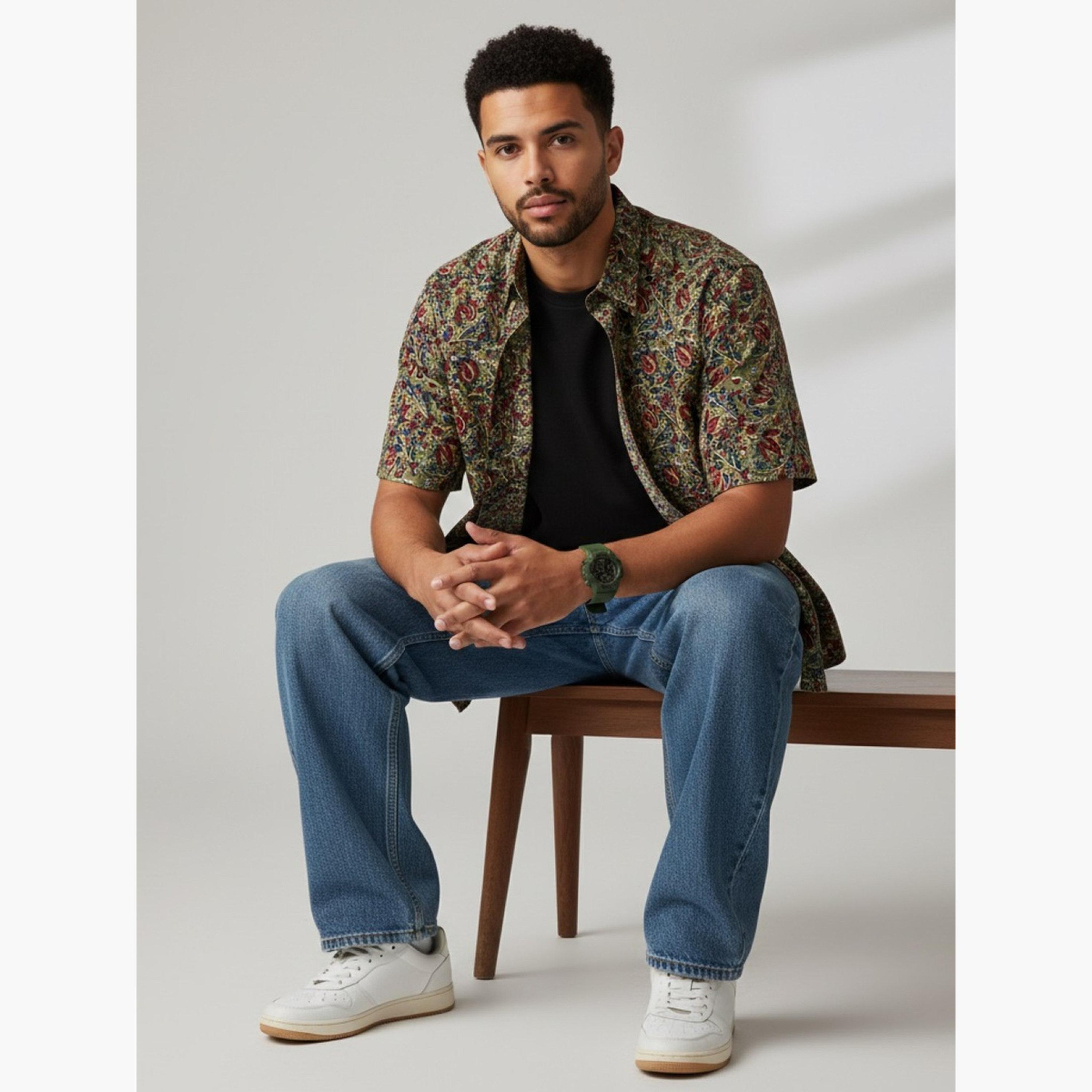 TRULOOM & X Styli Men Green Graphic Print Casual Shirt-men-clothing-shirts-image-4