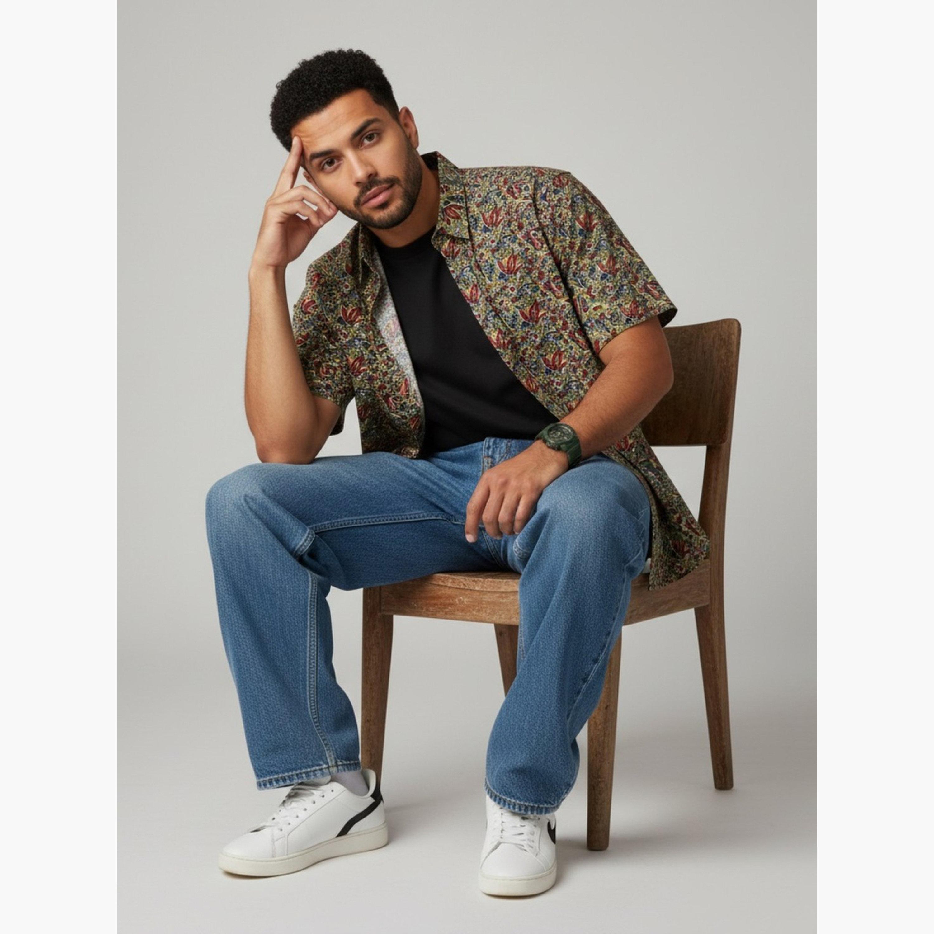 TRULOOM & X Styli Men Green Graphic Print Casual Shirt-men-clothing-shirts-image-5