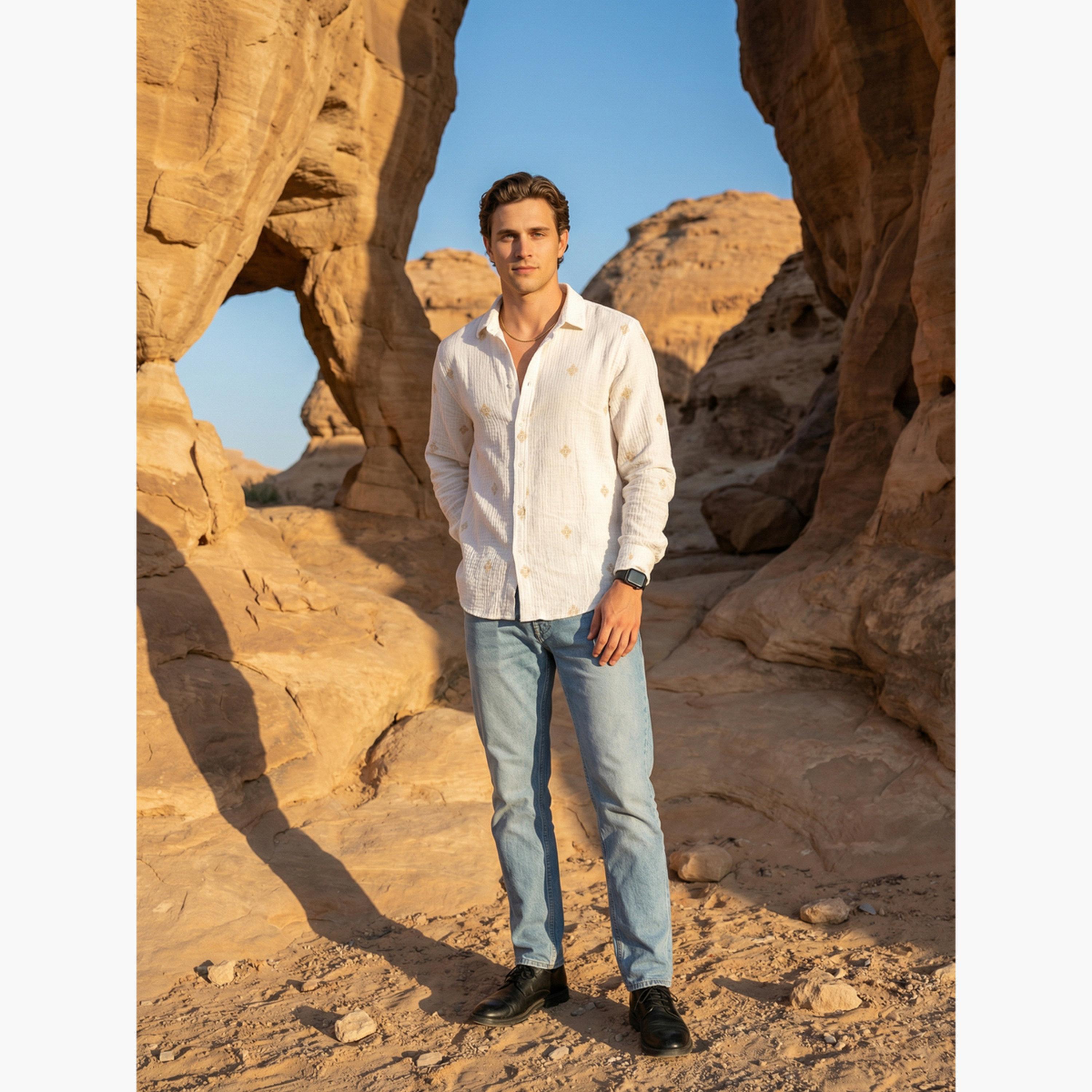 قميص كاجوال مطبوع بقصة مريحة للرجال-men-clothing-shirts-image-2