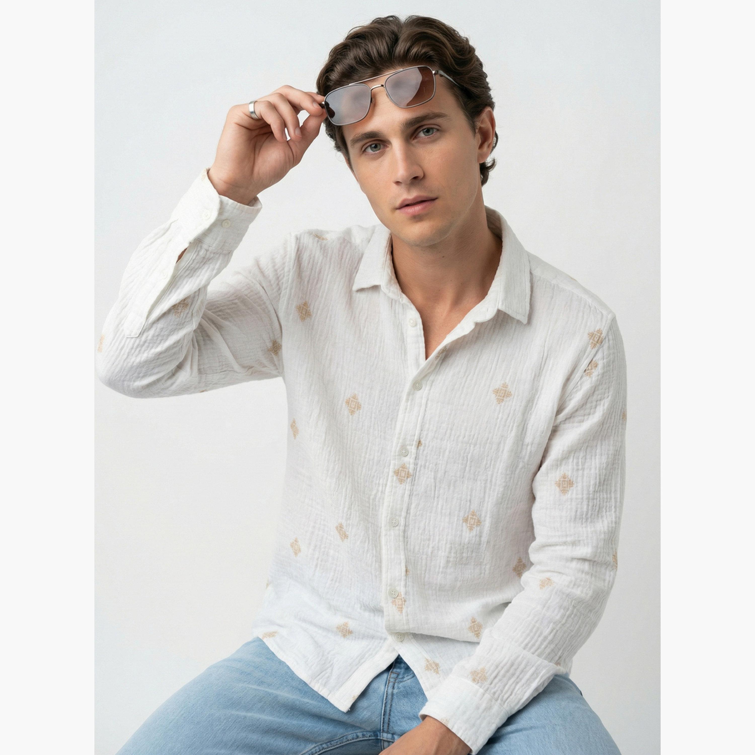 قميص كاجوال مطبوع بقصة مريحة للرجال-men-clothing-shirts-image-4