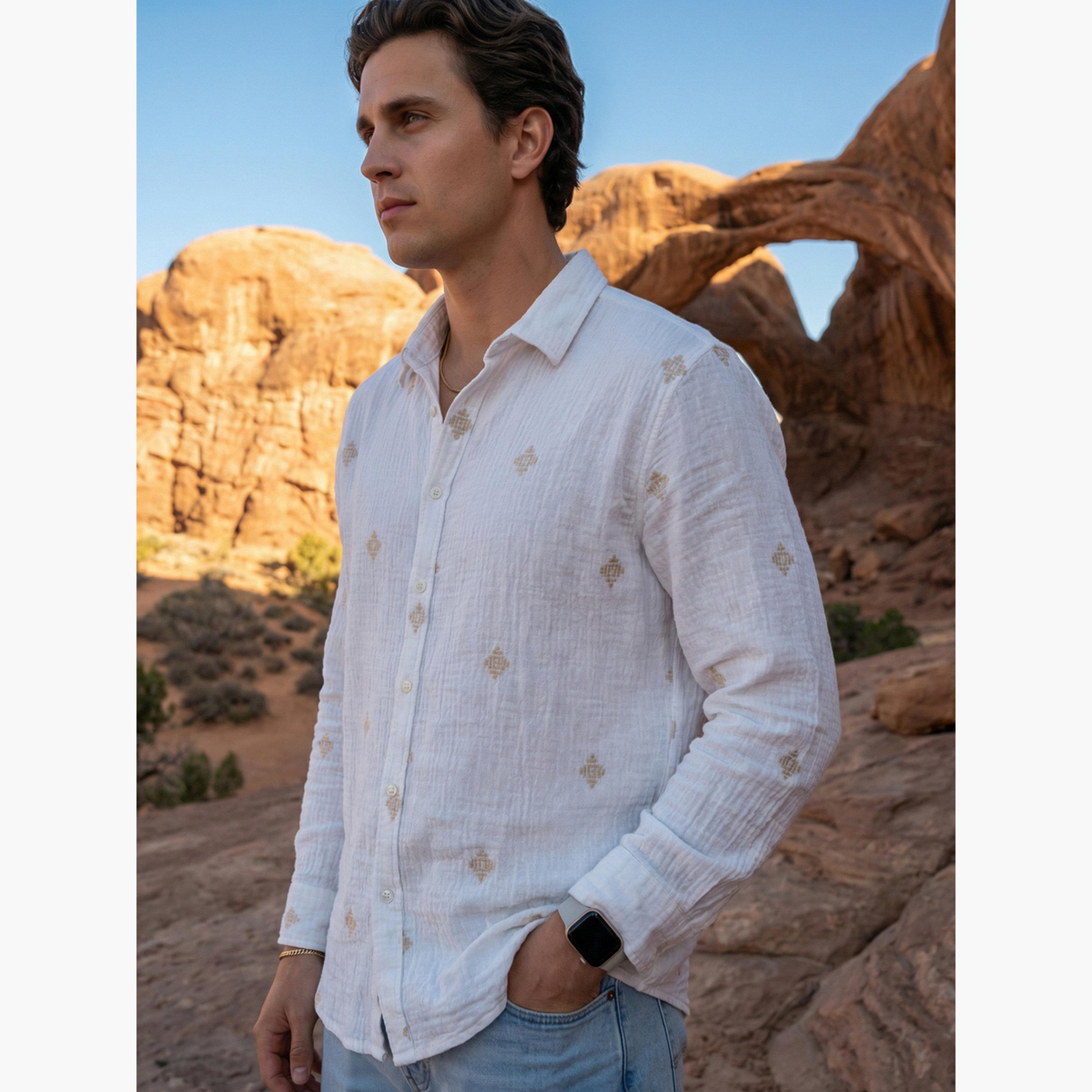 قميص كاجوال مطبوع بقصة مريحة للرجال-men-clothing-shirts-image-6