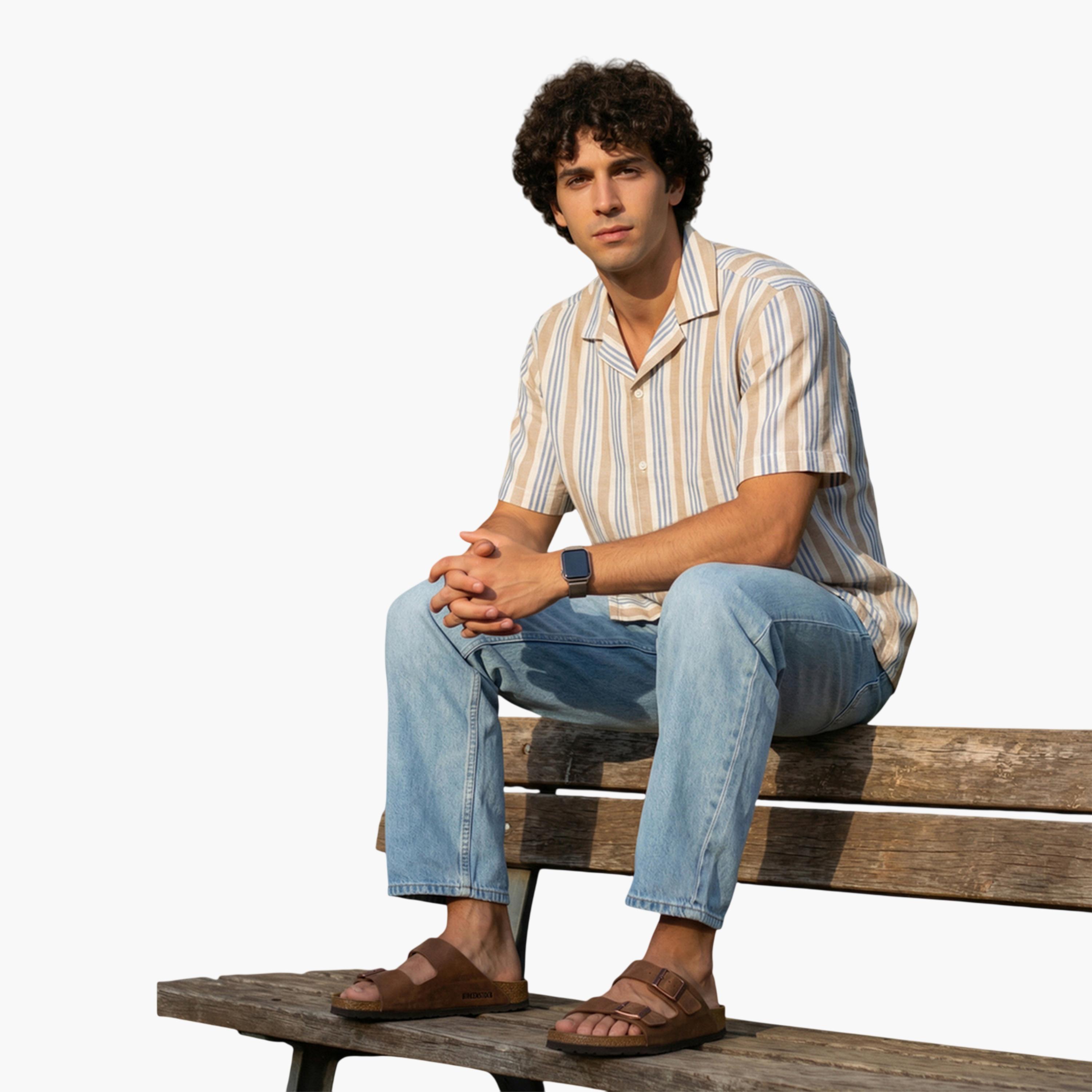 قميص كاجوال مخطط بقصة مريحة للرجال-men-clothing-shirts-image-6