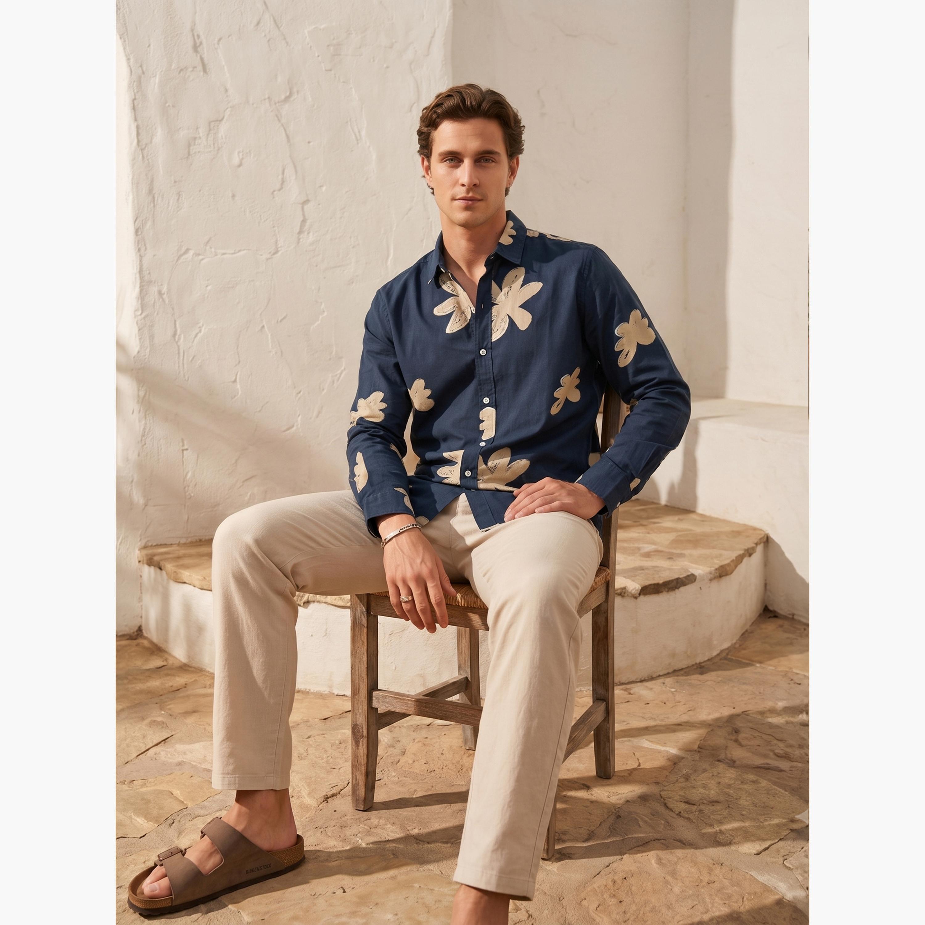 قميص كاجوال بنقشة زهور وقصة مريحة للرجال-men-clothing-shirts-image-3