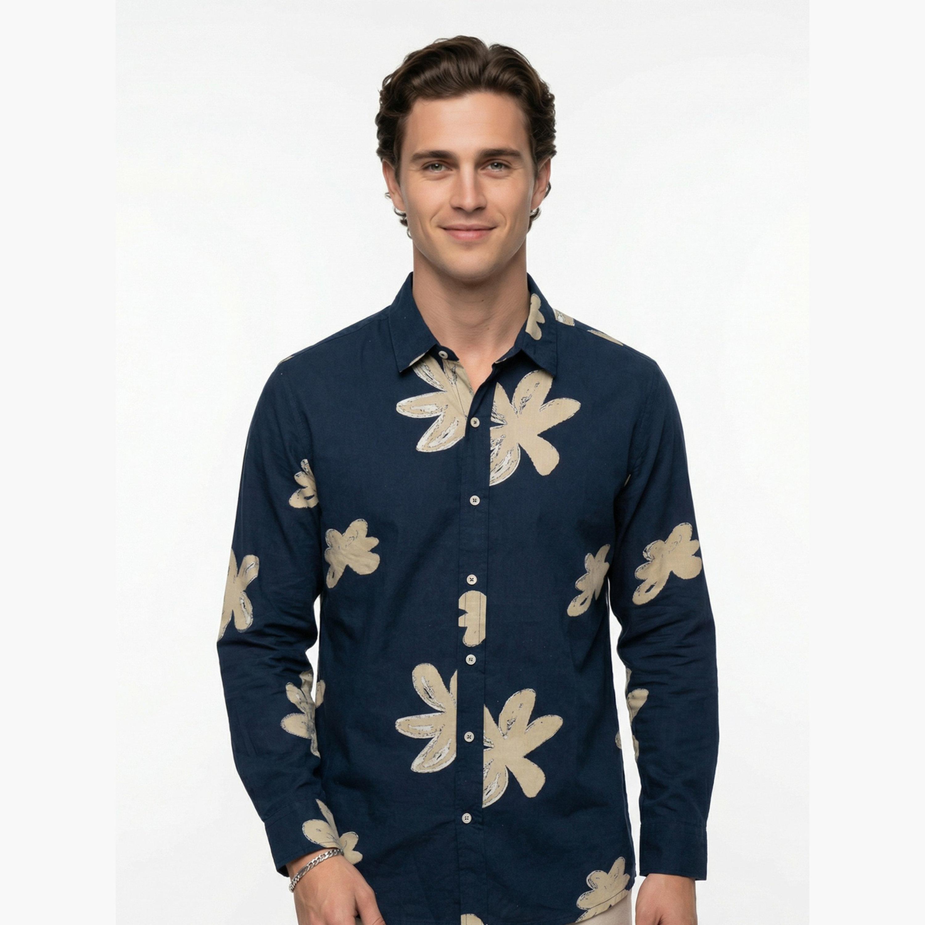 قميص كاجوال بنقشة زهور وقصة مريحة للرجال-men-clothing-shirts-image-6