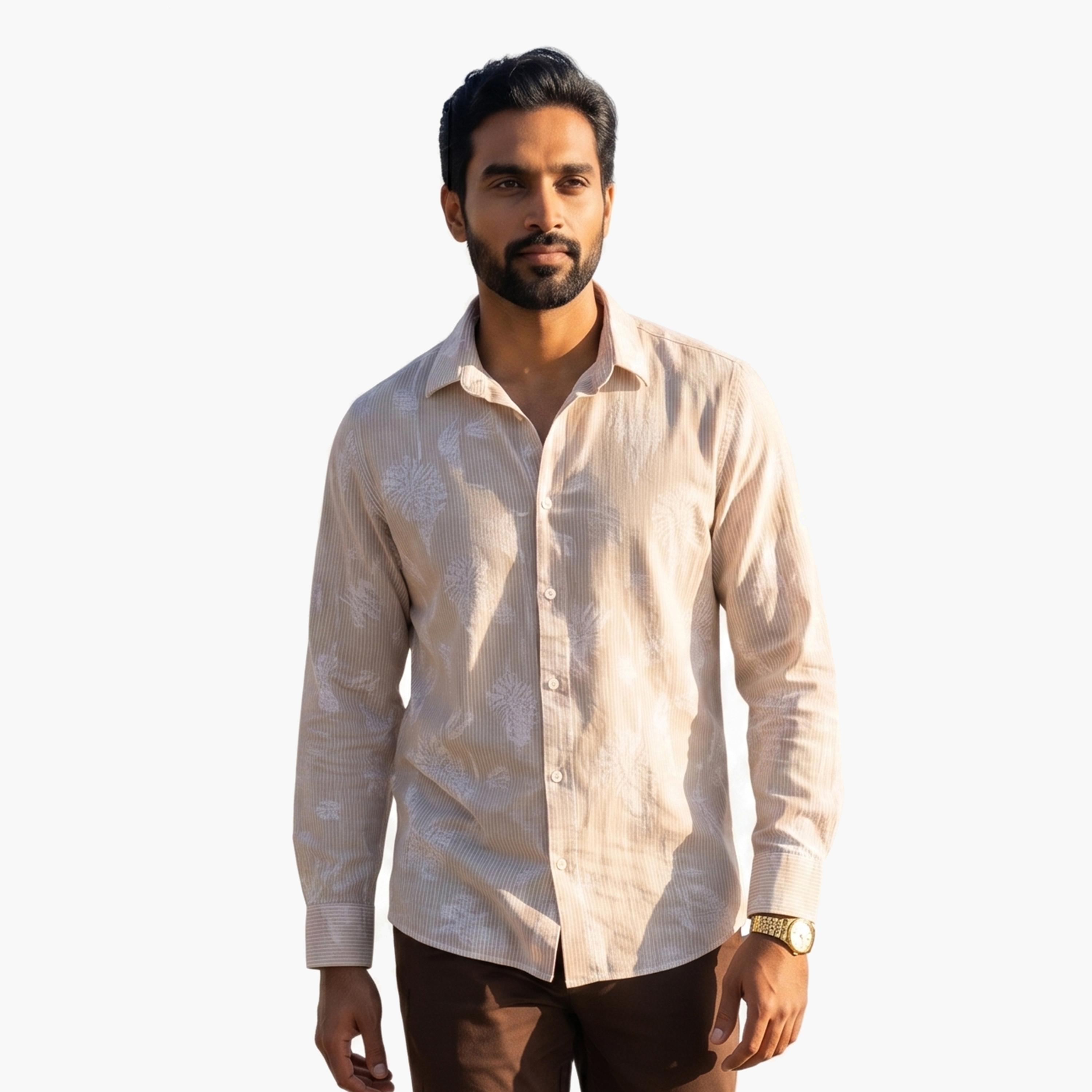 ترولوم & × ستايلي - قميص رجالي كاجوال مريح مطبوع عليه زهور-men-clothing-shirts-image-1