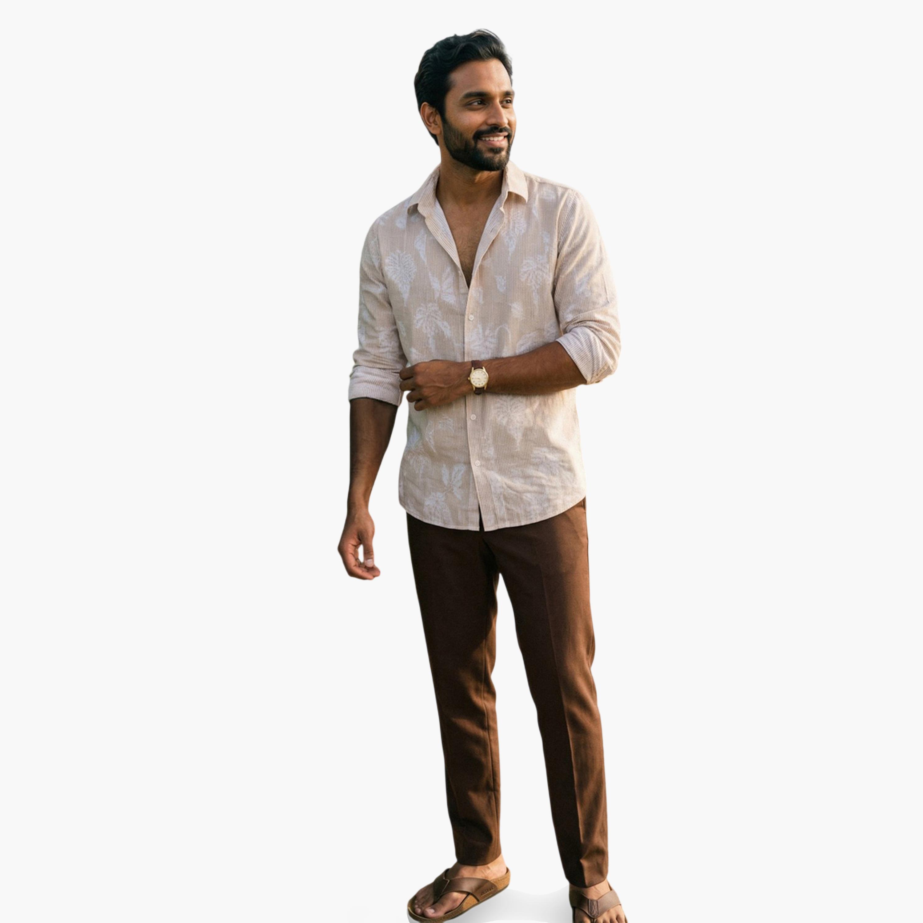 ترولوم & × ستايلي - قميص رجالي كاجوال مريح مطبوع عليه زهور-men-clothing-shirts-image-3
