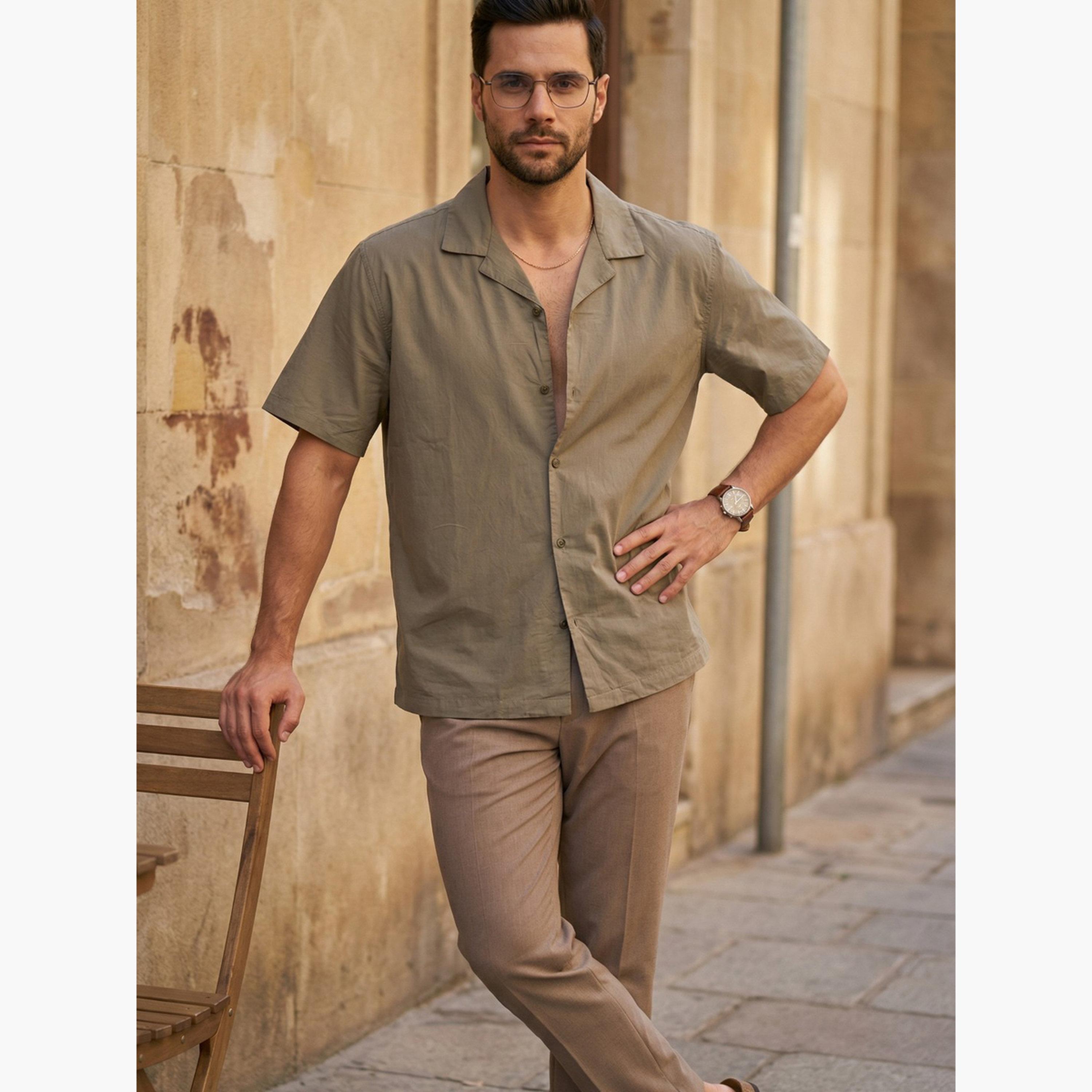 TRULOOM & X Styli Men Comfort Plain Casual Shirt-men-clothing-shirts-image-6