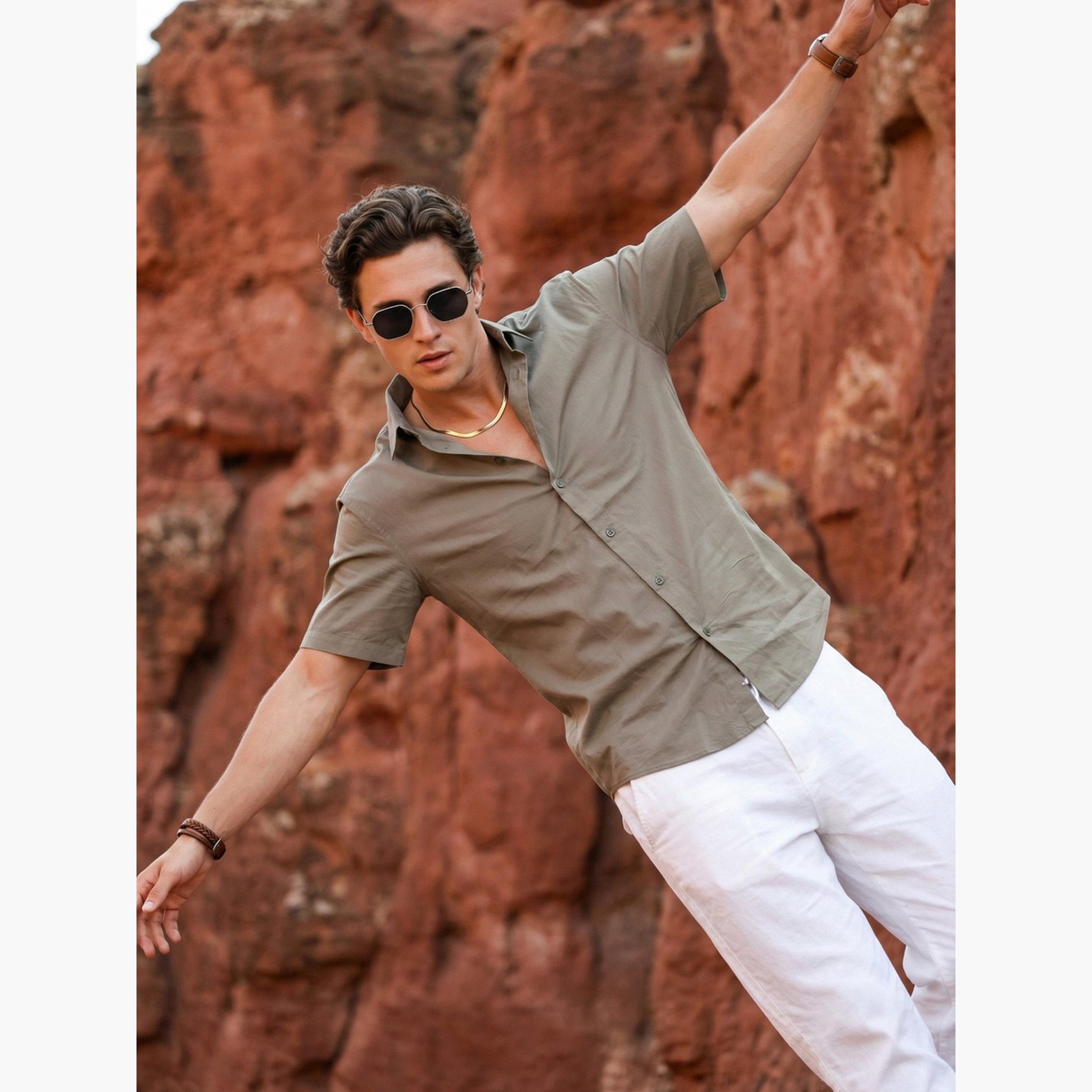 TRULOOM & X Styli Men Comfort Plain Casual Shirt-men-clothing-shirts-image-3