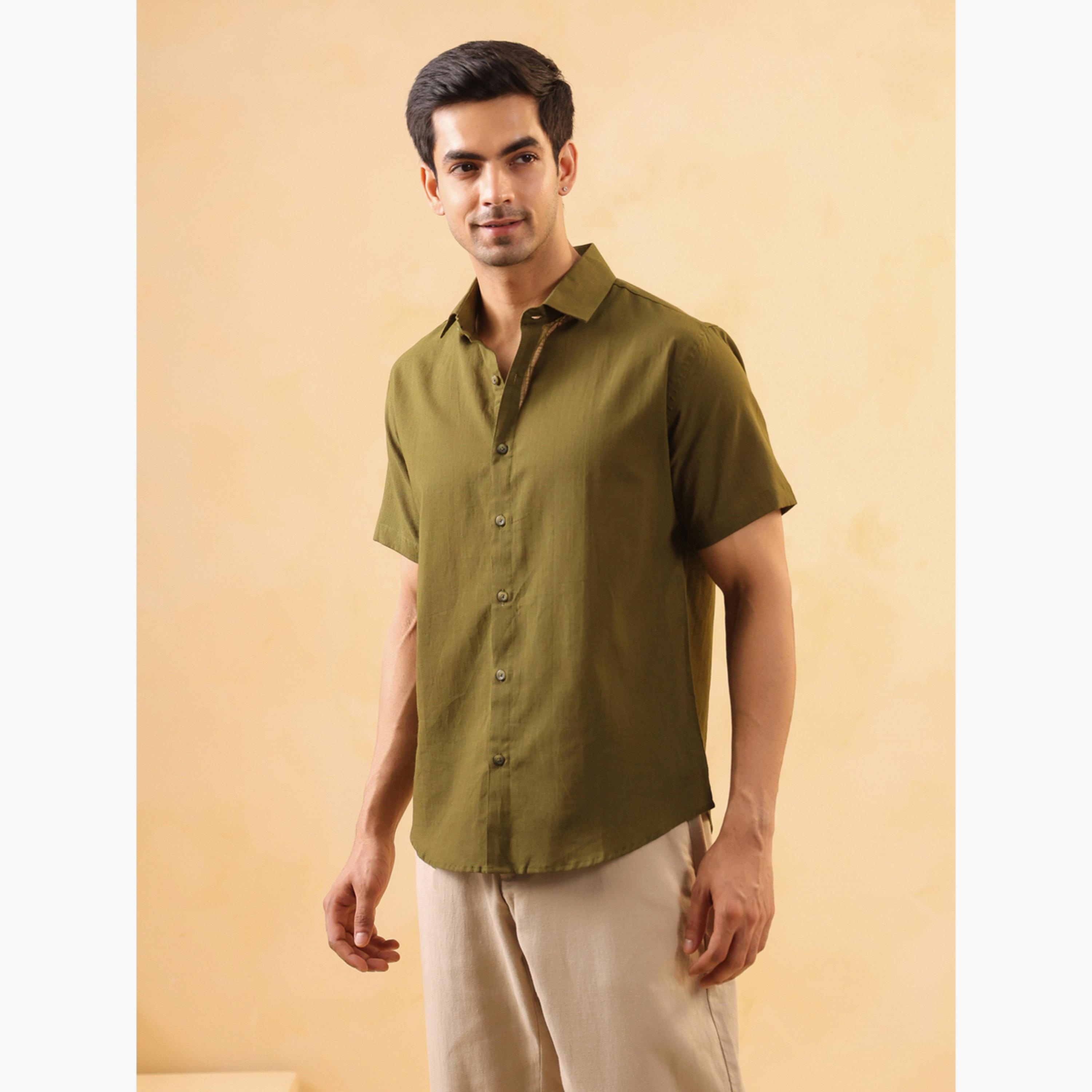 قميص قطن بقصة عادية للرجال-men-clothing-shirts-image-3