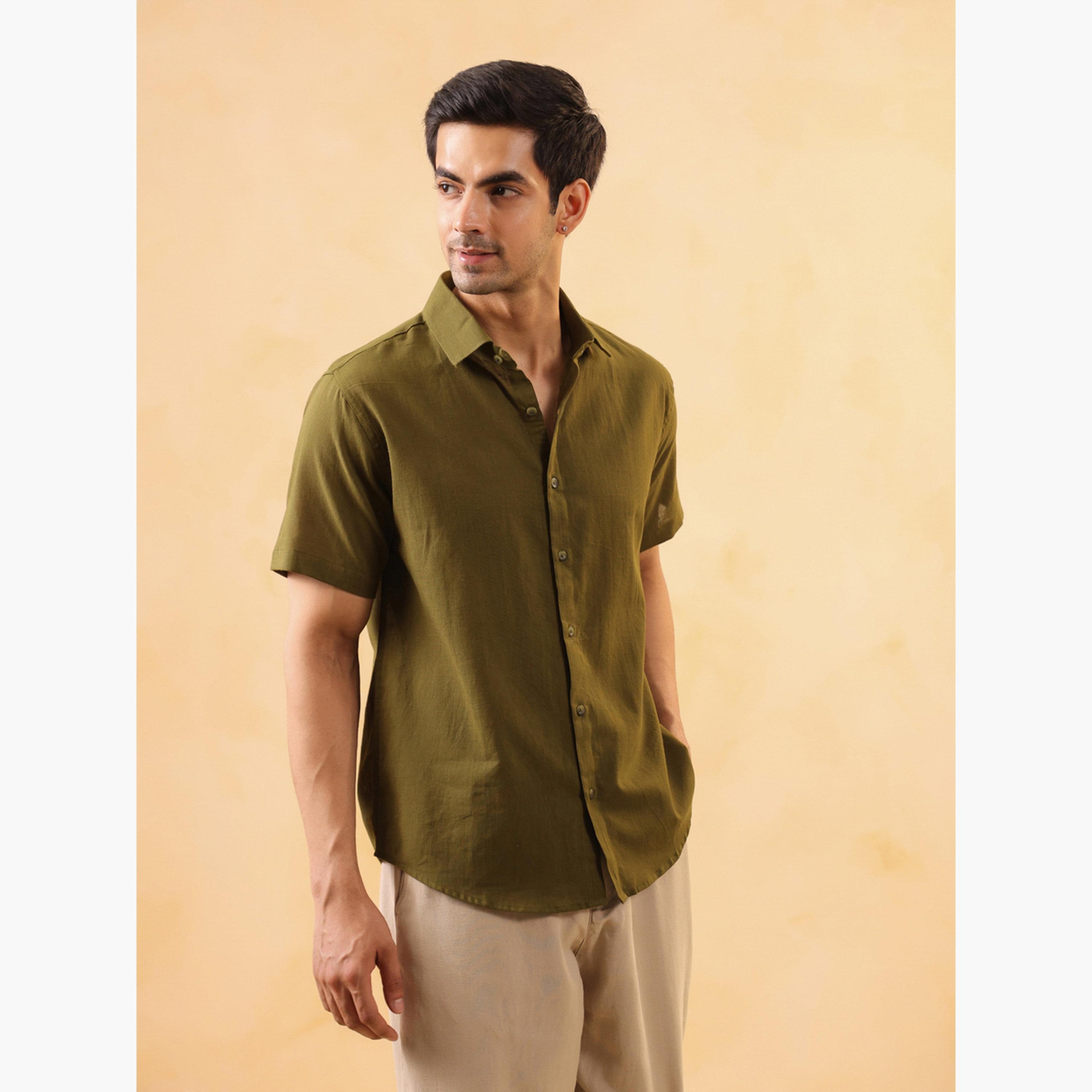 قميص قطن بقصة عادية للرجال-men-clothing-shirts-image-5