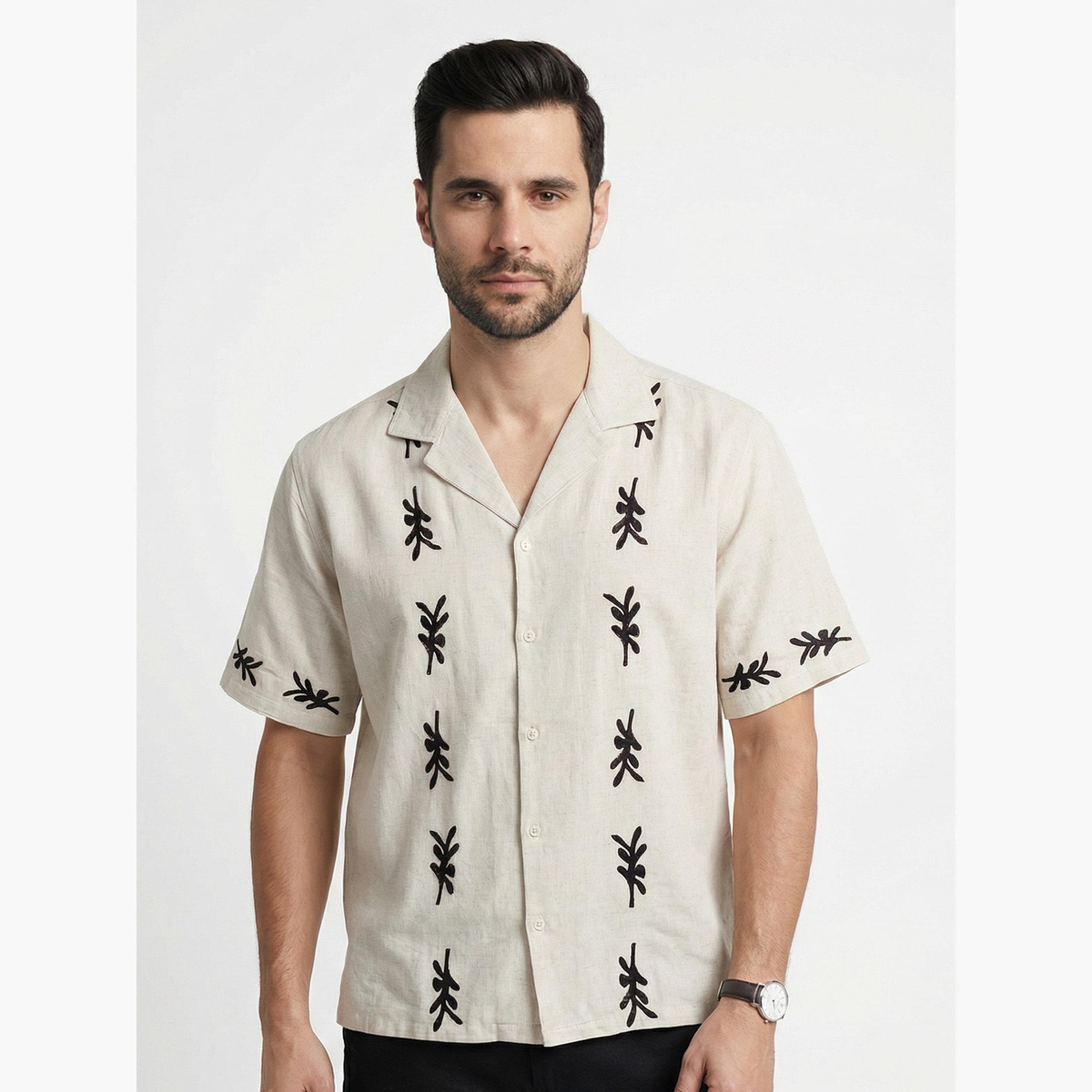 قميص كاجوال مطبوع بقصة مريحة للرجال-men-clothing-shirts-image-1