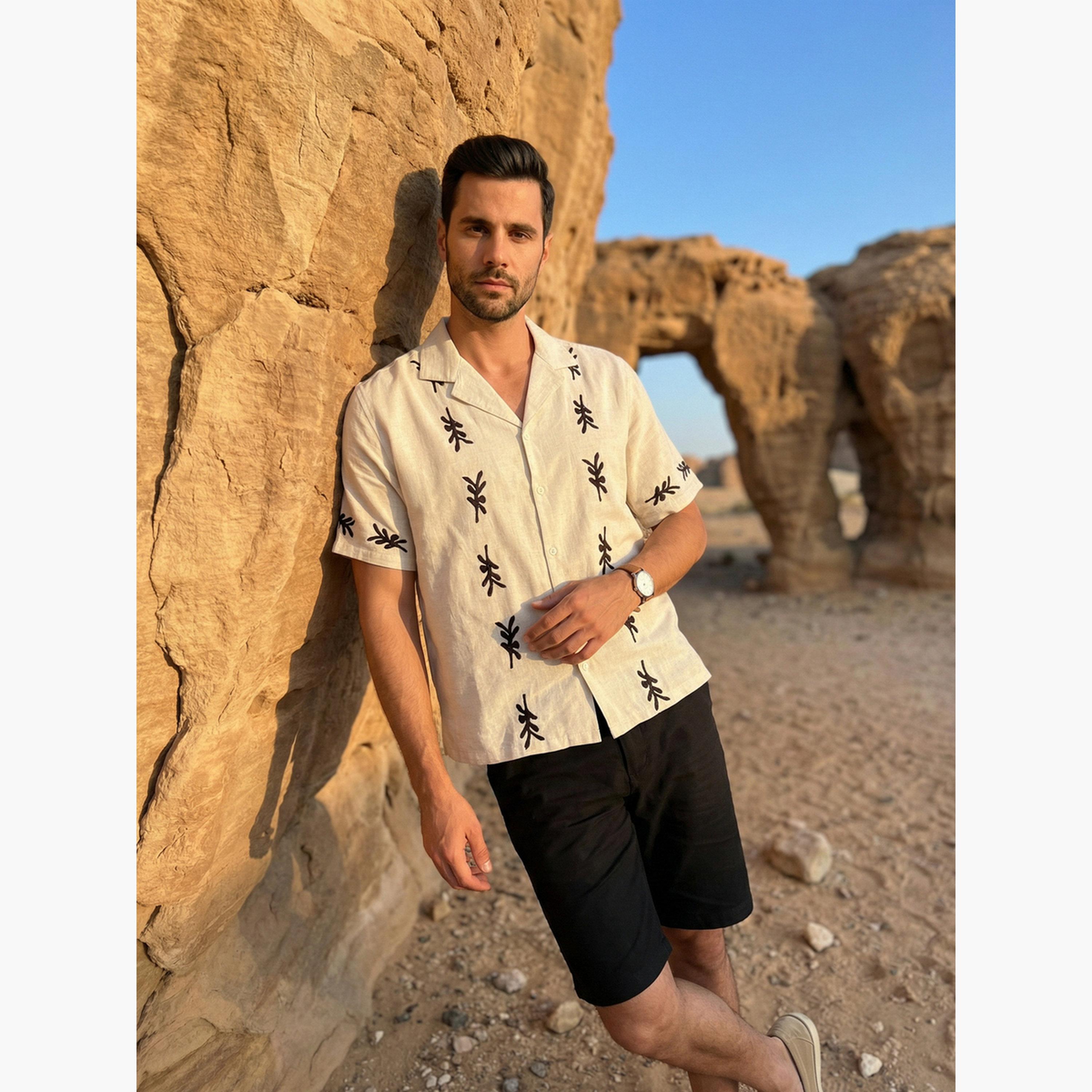 قميص كاجوال مطبوع بقصة مريحة للرجال-men-clothing-shirts-image-4