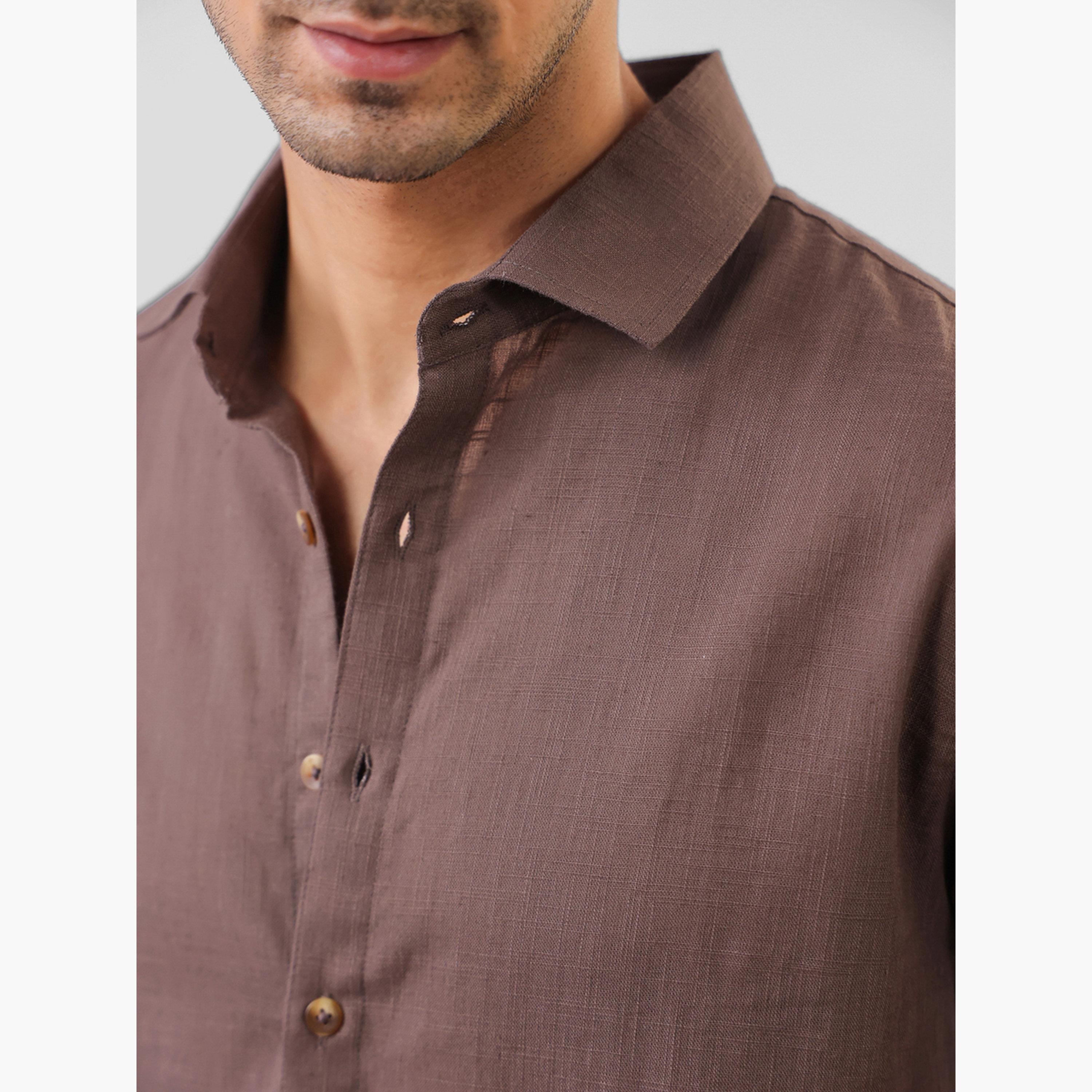قميص قطن سادة بقصة عادية للرجال-men-clothing-shirts-image-6