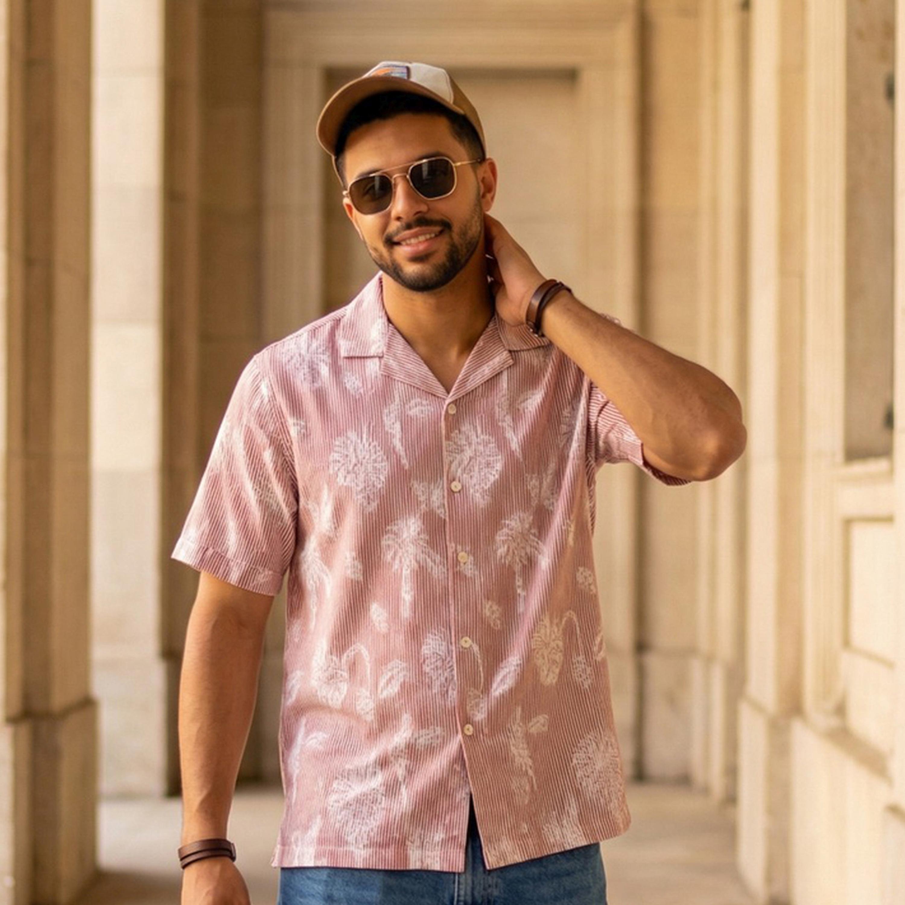 ترولوم & × ستايلي - قميص رجالي كاجوال مريح مطبوع عليه زهور-men-clothing-shirts-image-1
