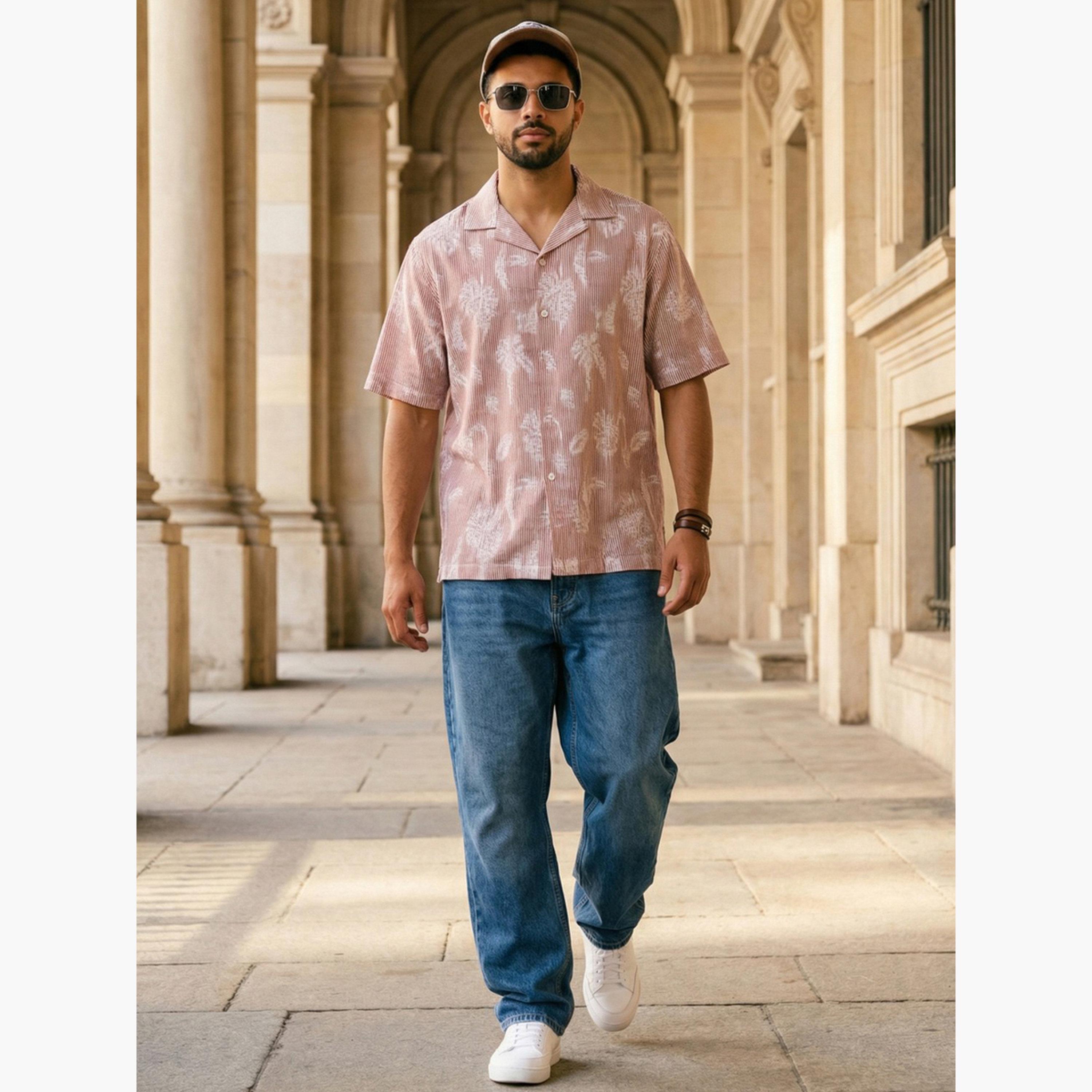 ترولوم & × ستايلي - قميص رجالي كاجوال مريح مطبوع عليه زهور-men-clothing-shirts-image-2